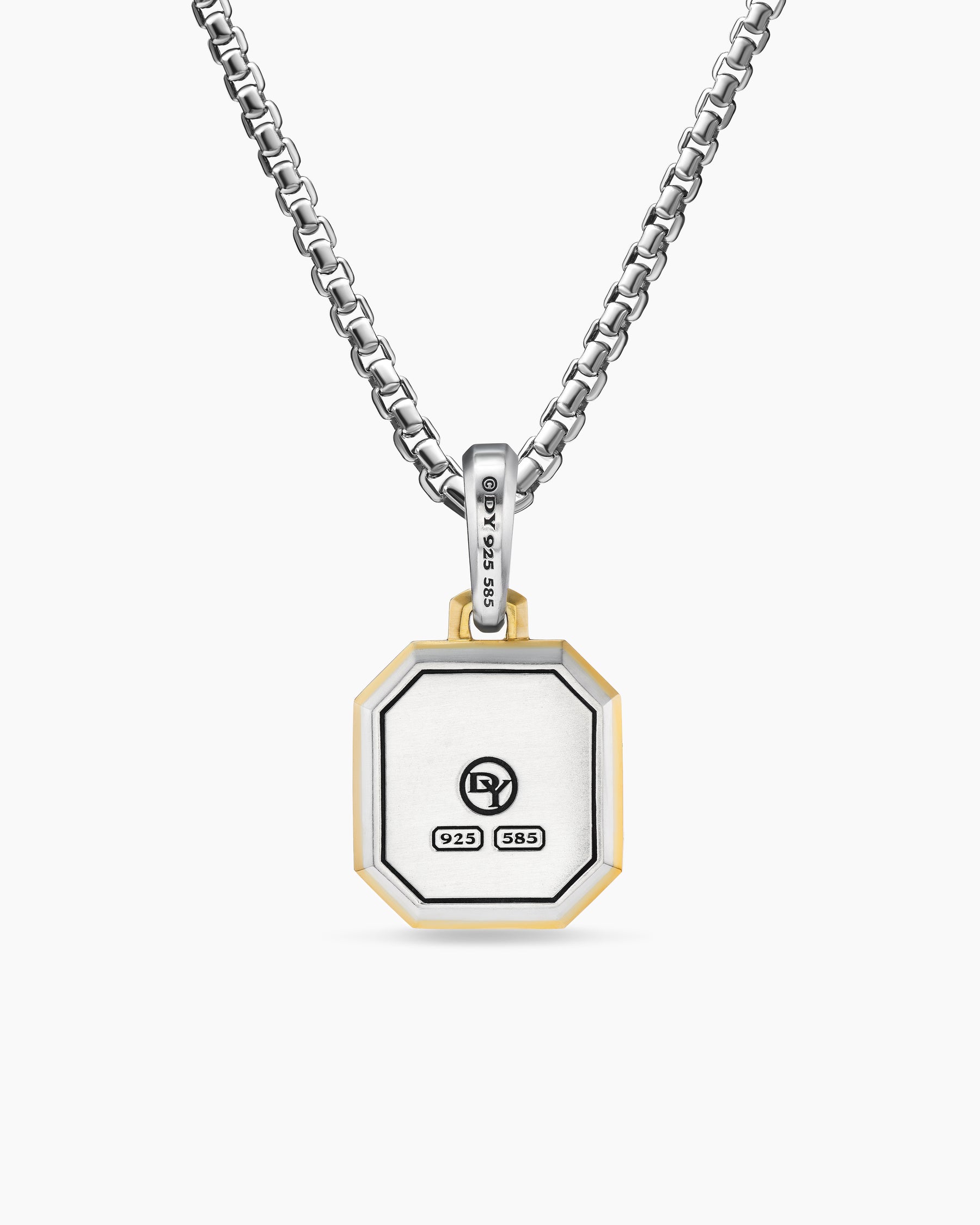 A Initial Amulet in Sterling Silver with 14K Yellow Gold, 17mm - Image 4