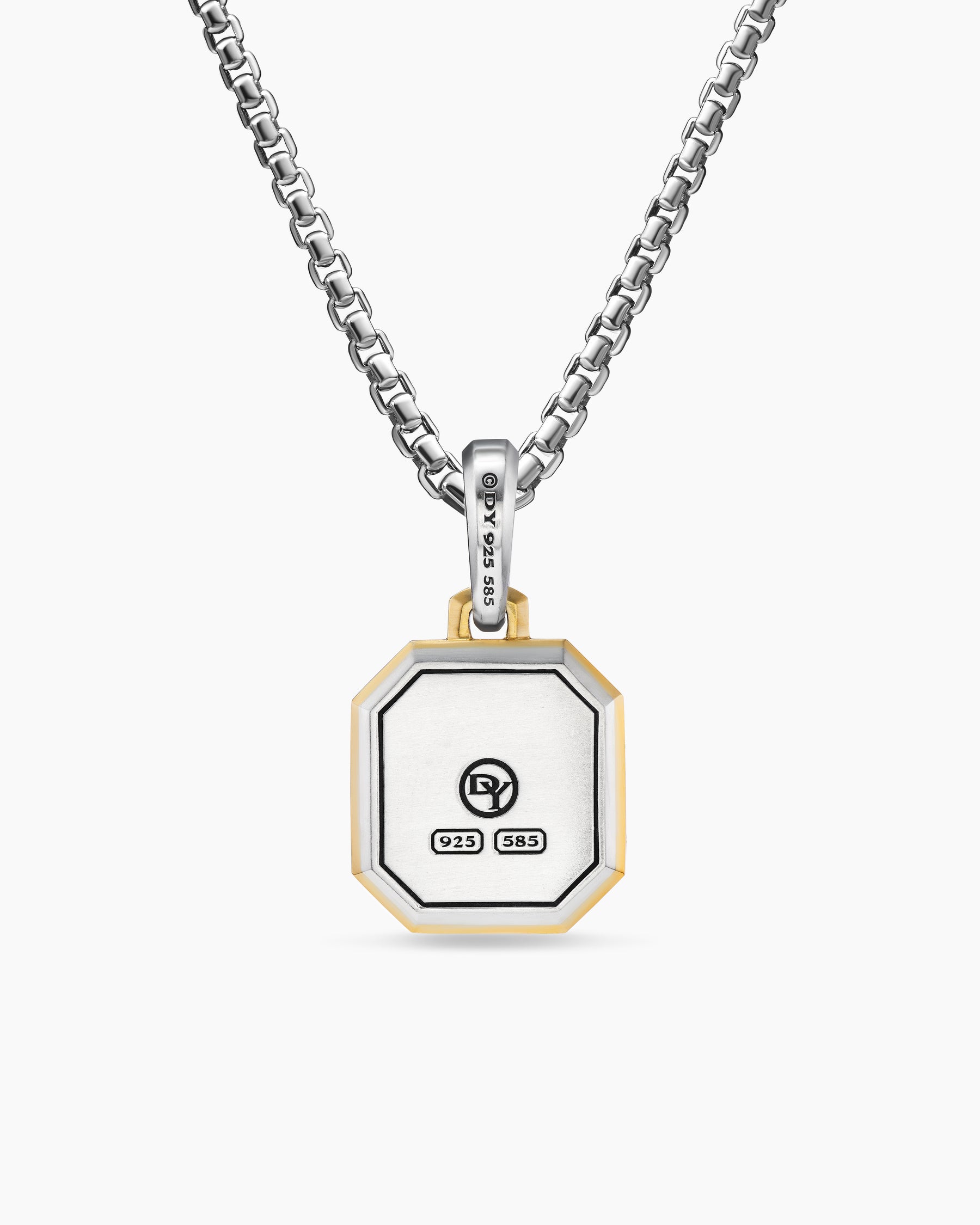 B Initial Amulet in Sterling Silver with 14K Yellow Gold, 17mm - Image 4