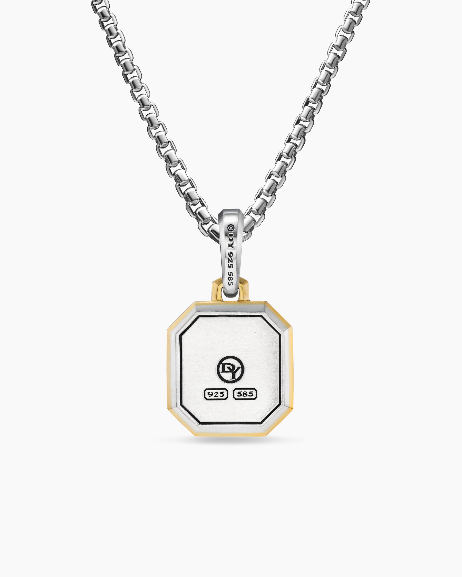 N Initial Amulet in Sterling Silver with 14K Yellow Gold, 17mm - Image 4