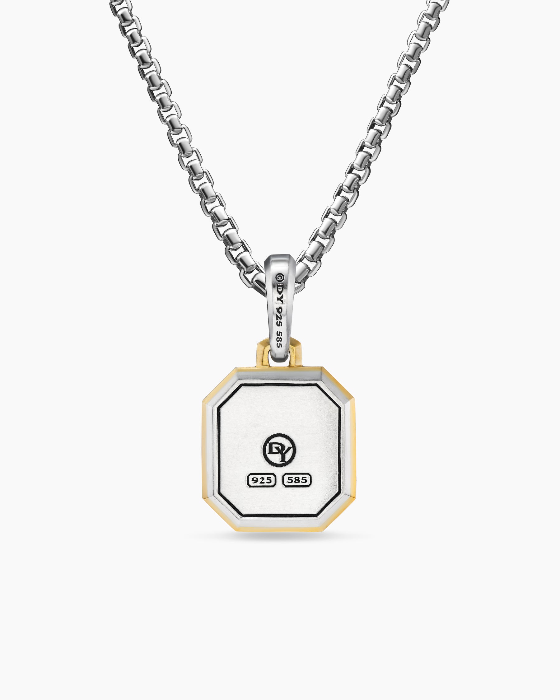 O Initial Amulet in Sterling Silver with 14K Yellow Gold, 17mm - Image 4