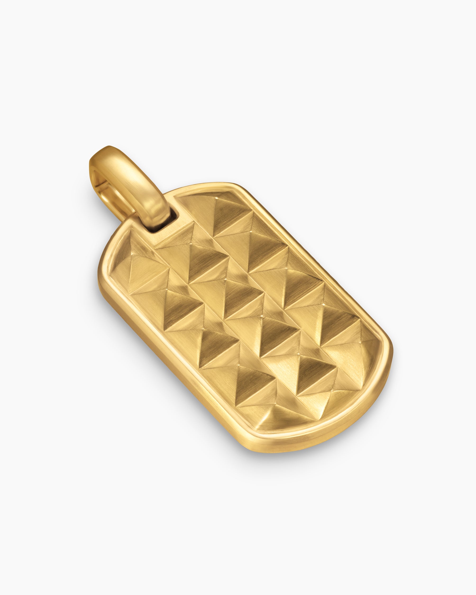 Pyramid Tag in 18K Yellow Gold, 35mm - Image 3