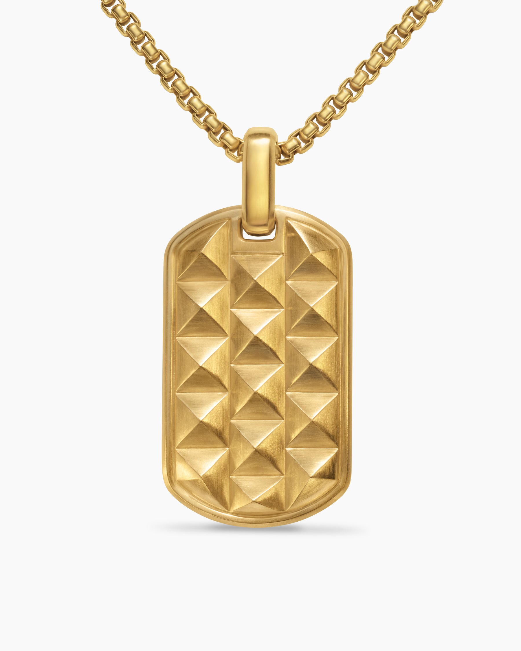 Pyramid Tag in 18K Yellow Gold, 35mm