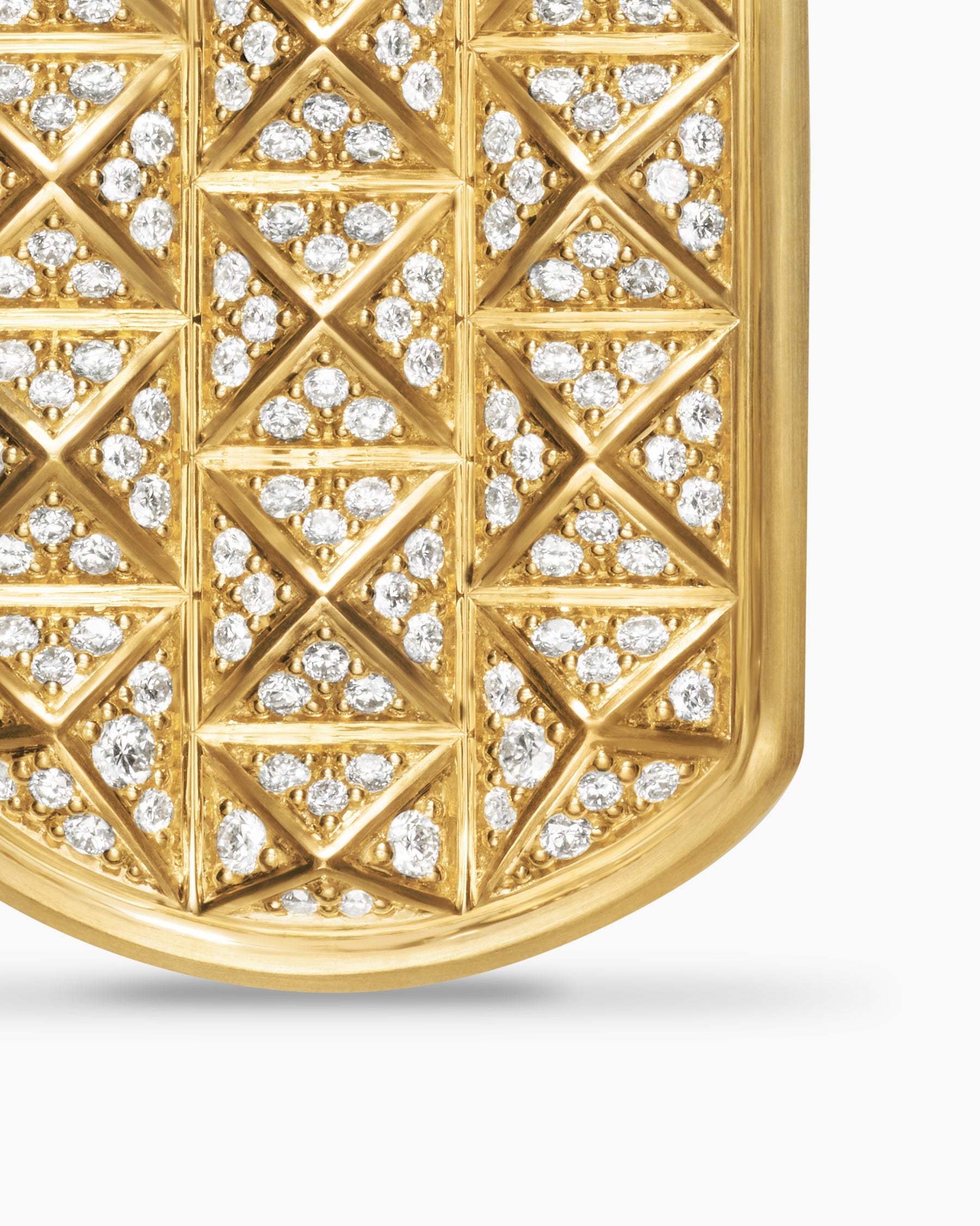 Pyramid Tag in 18K Yellow Gold with Diamonds, 35mm - Image 5