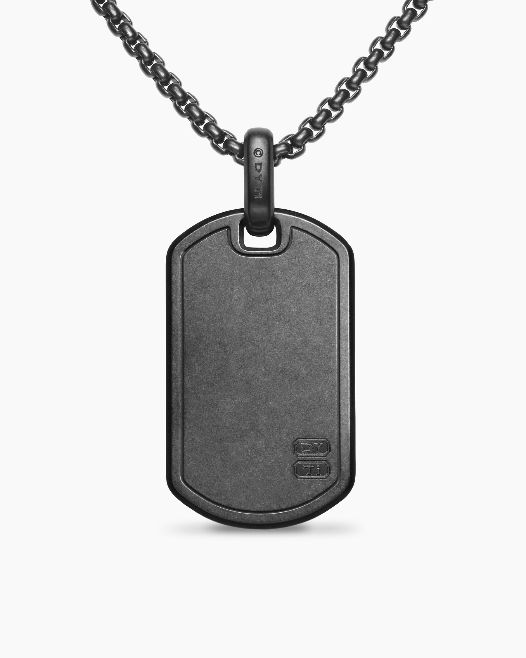 Pyramid Tag in Black Titanium with Black Diamonds, 35mm - Image 4