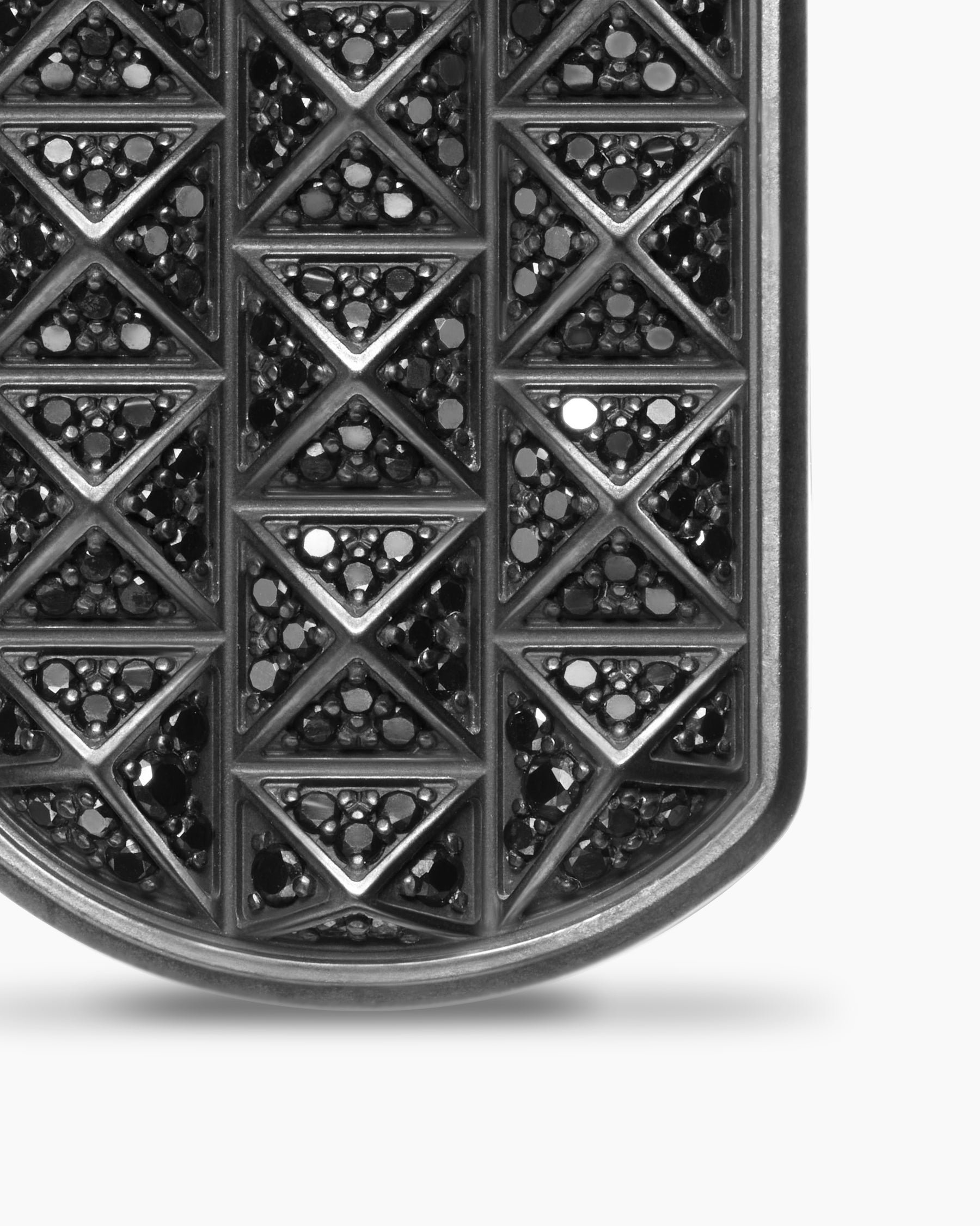 Pyramid Tag in Black Titanium with Black Diamonds, 35mm - Image 5