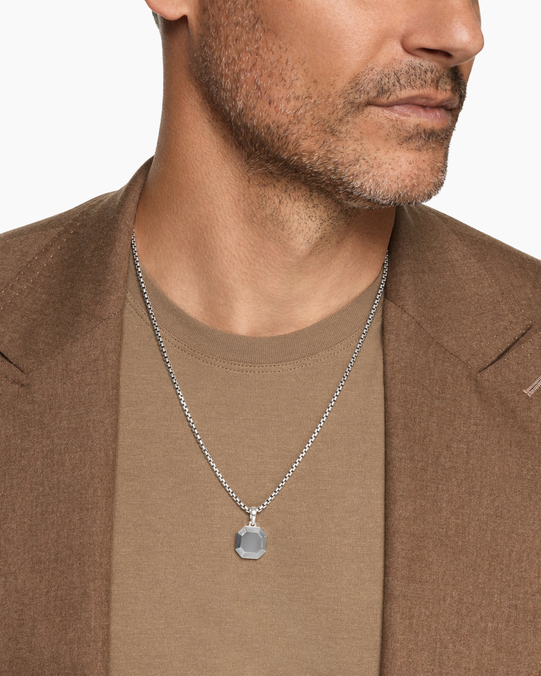 Alternative view of Faceted Amulet in Sterling Silver, 16mm
