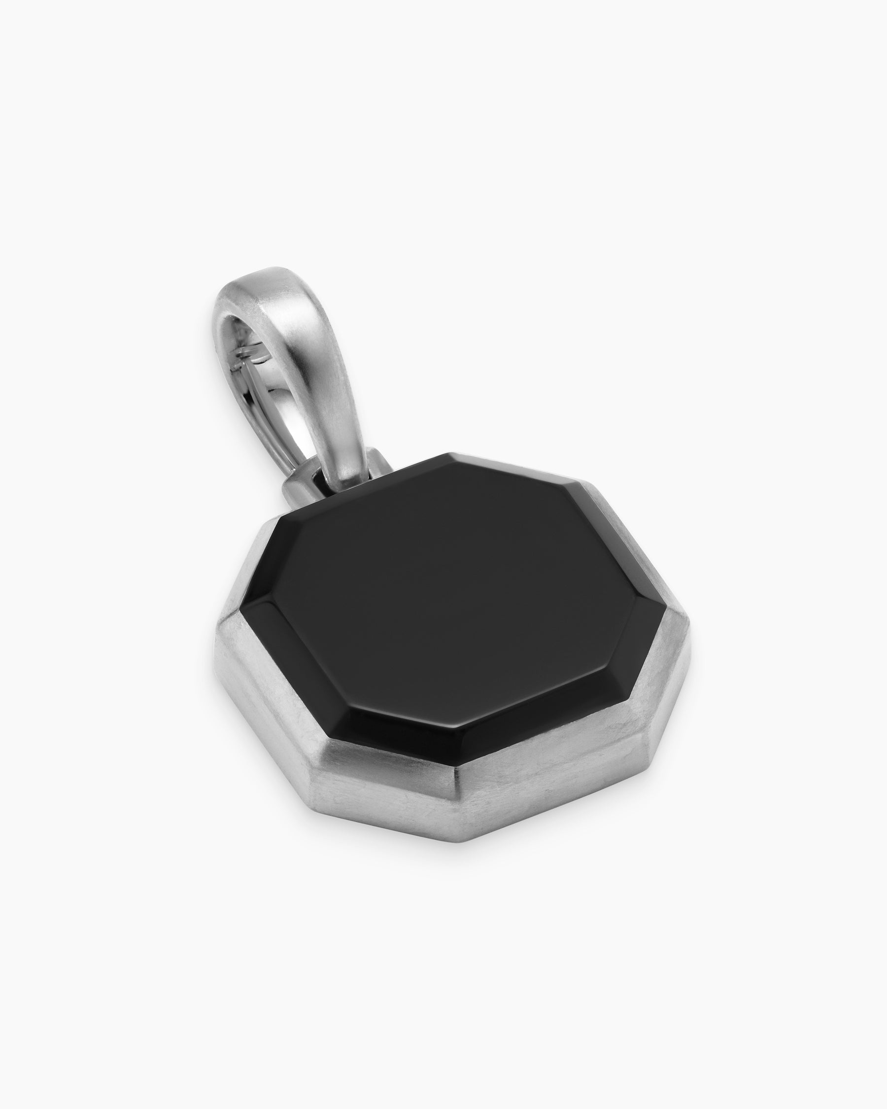 Faceted Stone Amulet in Sterling Silver with Black Onyx, 16mm - Image 3