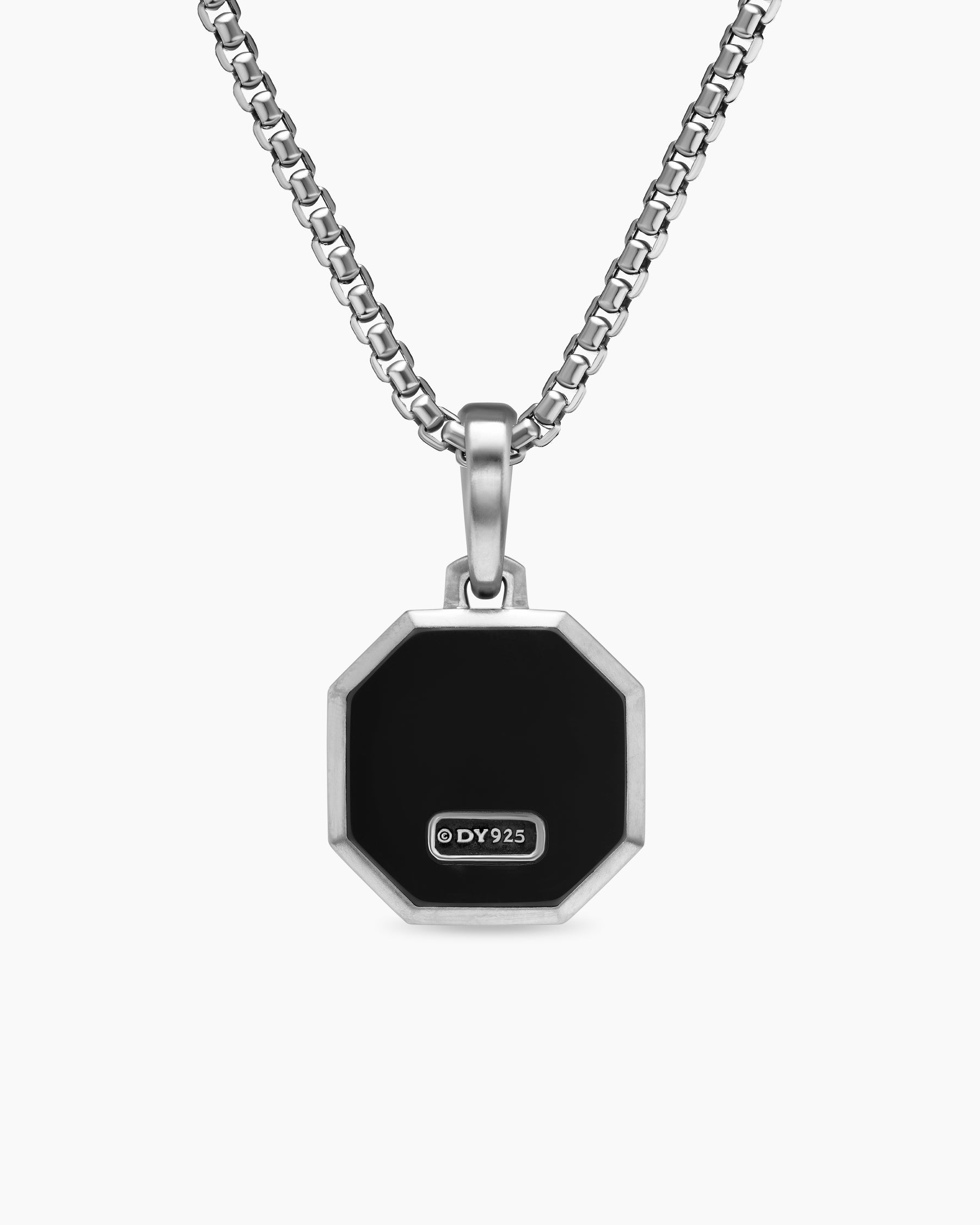 Faceted Stone Amulet in Sterling Silver with Black Onyx, 16mm - Image 4