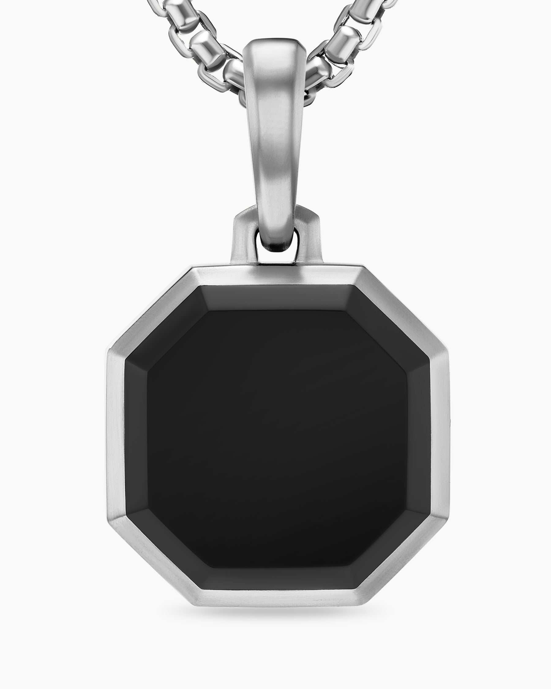 Faceted Stone Amulet in Sterling Silver with Black Onyx, 16mm - Image 5