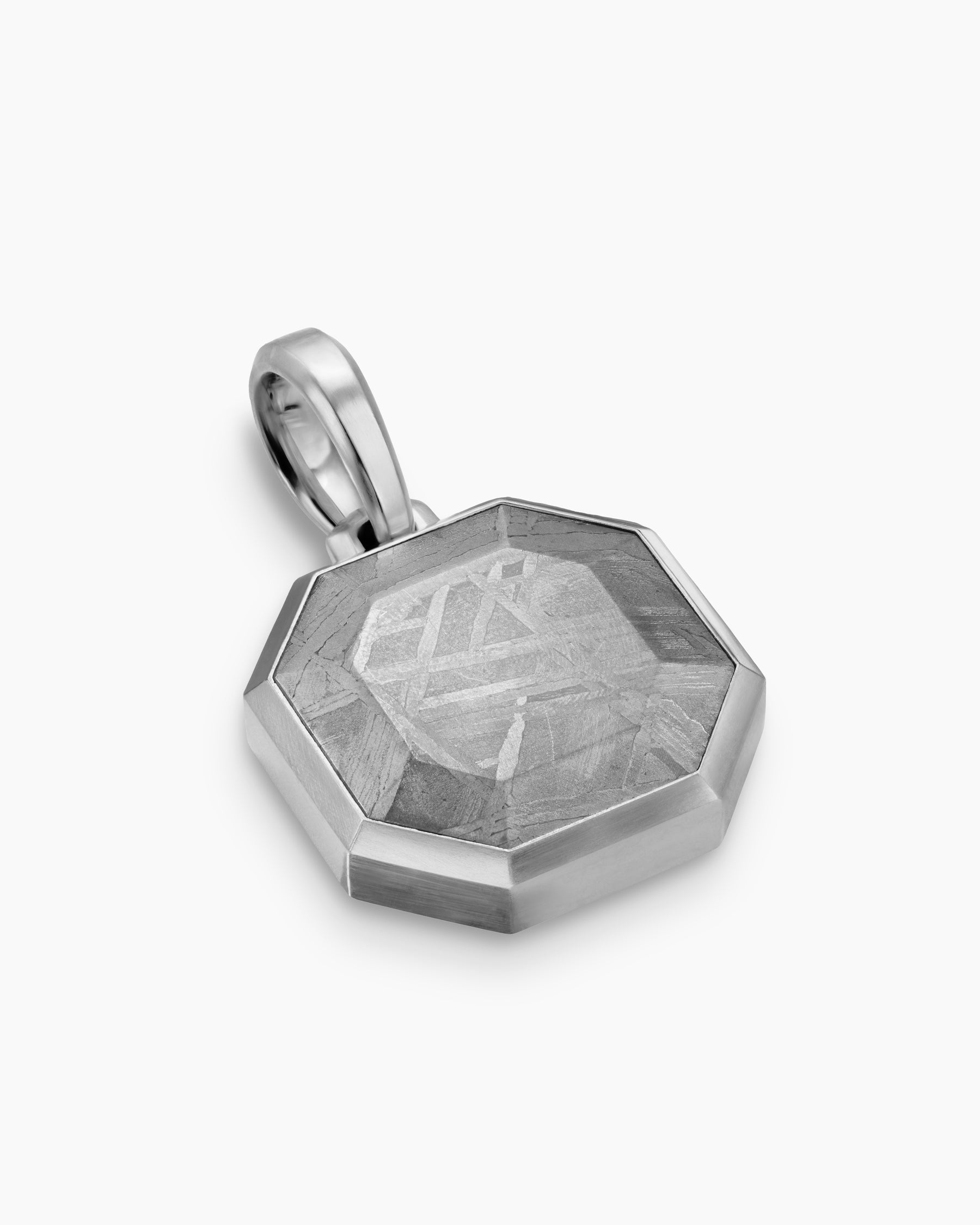 Faceted Stone Amulet in Sterling Silver with Meteorite, 16mm - Image 3