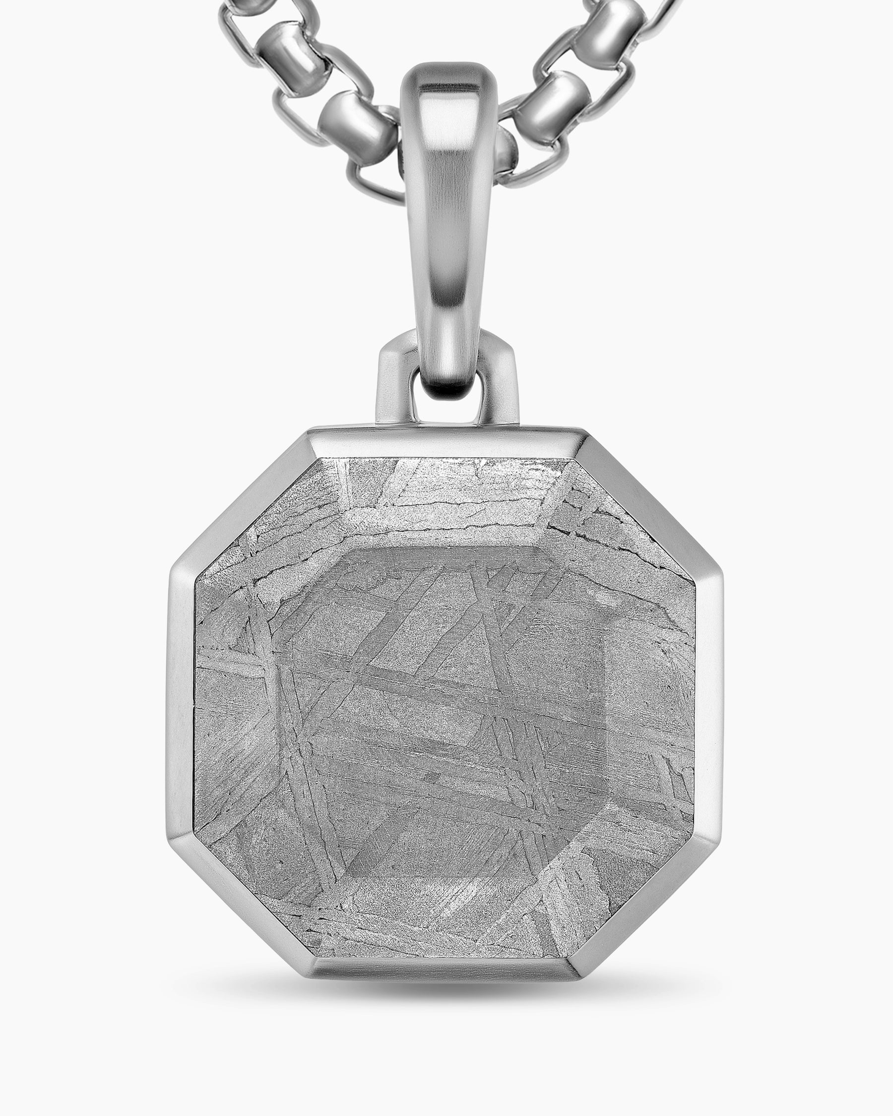 Faceted Stone Amulet in Sterling Silver with Meteorite, 16mm - Image 5