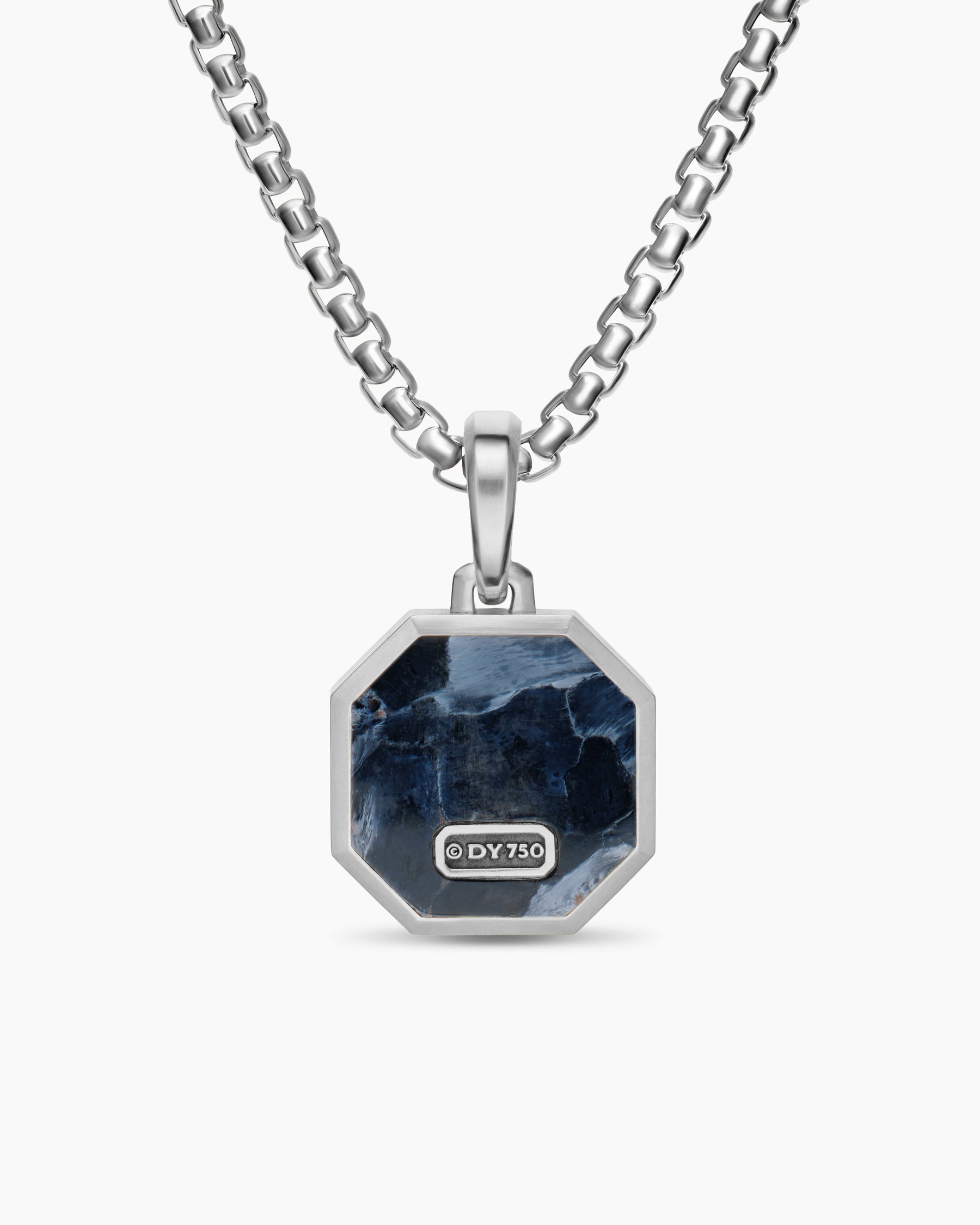 Faceted Stone Amulet in Sterling Silver with Pietersite, 16mm - Image 4