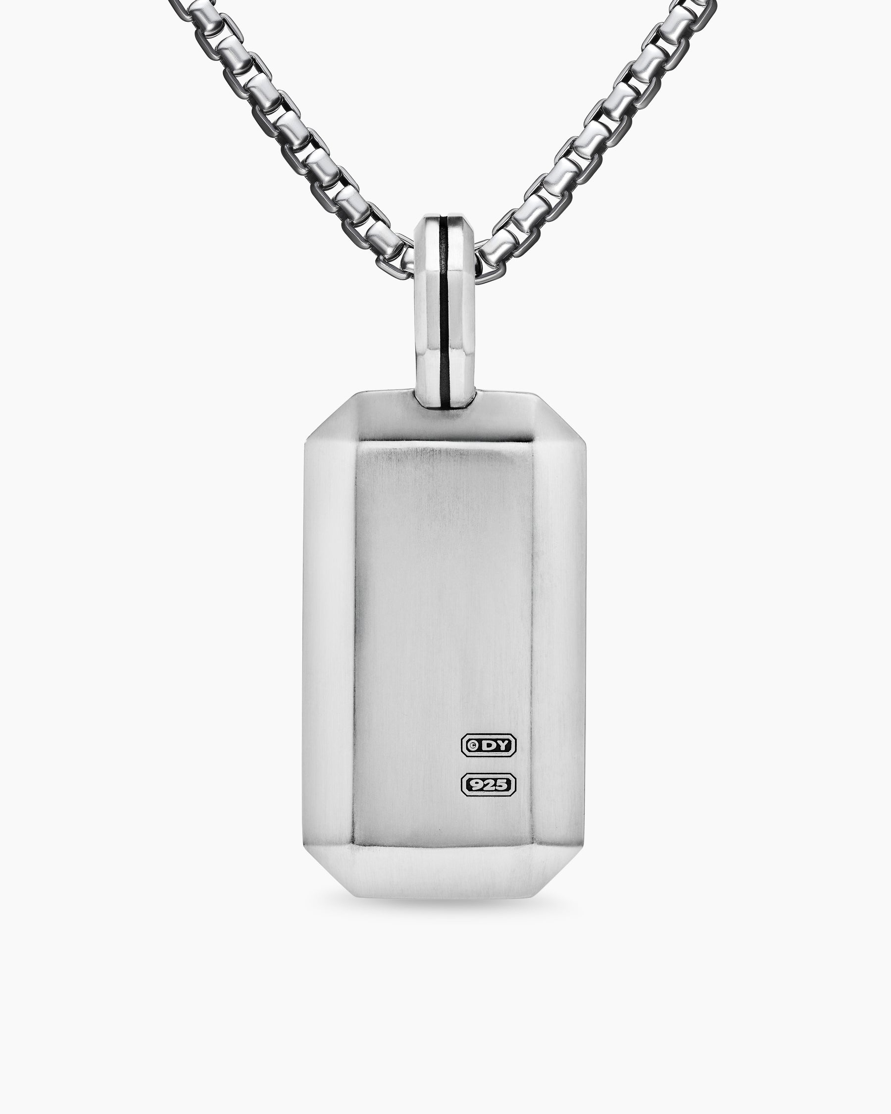 Octagonal Tag in Sterling Silver with Diamonds, 27mm - Image 4