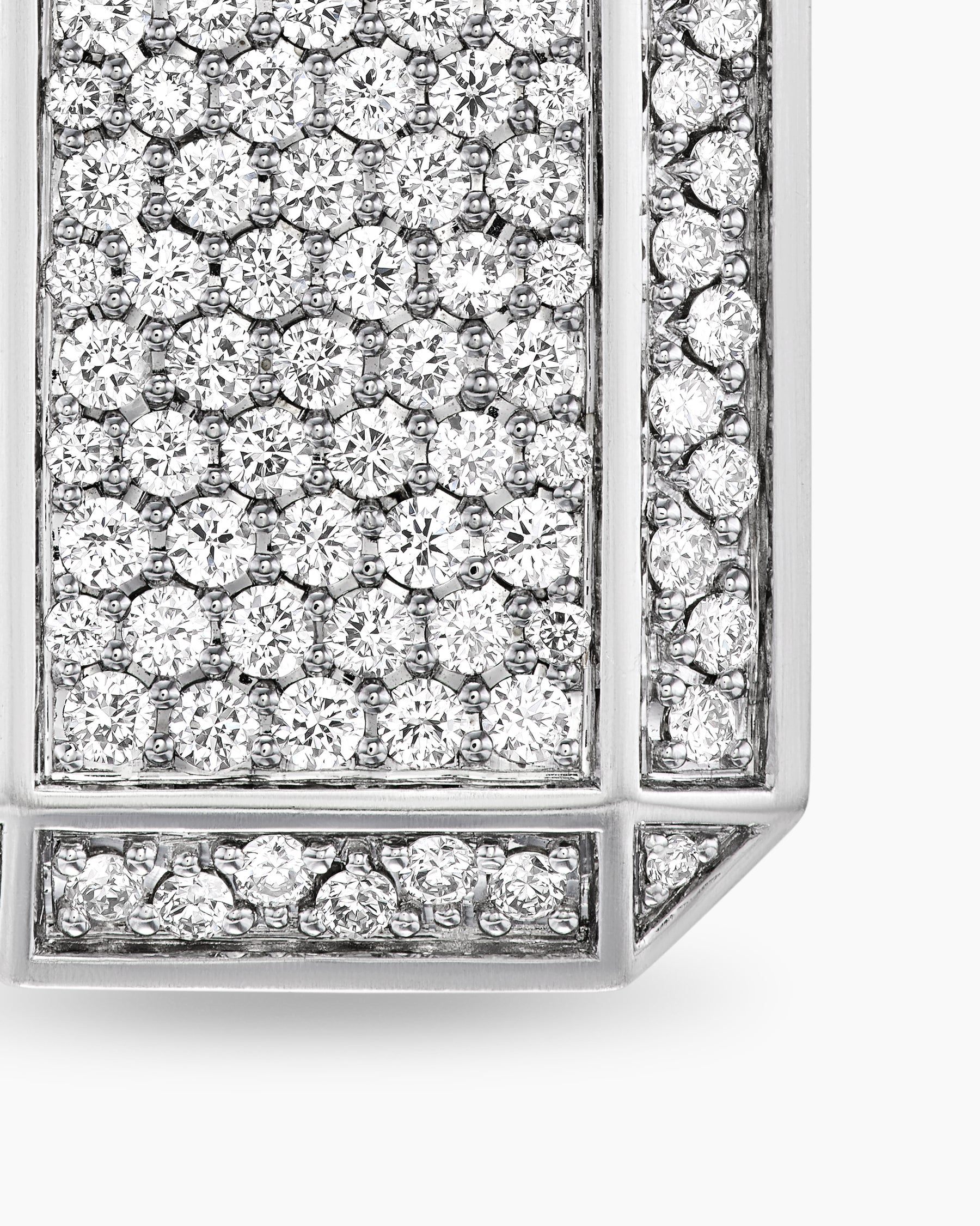 Octagonal Tag in Sterling Silver with Diamonds, 27mm - Image 5