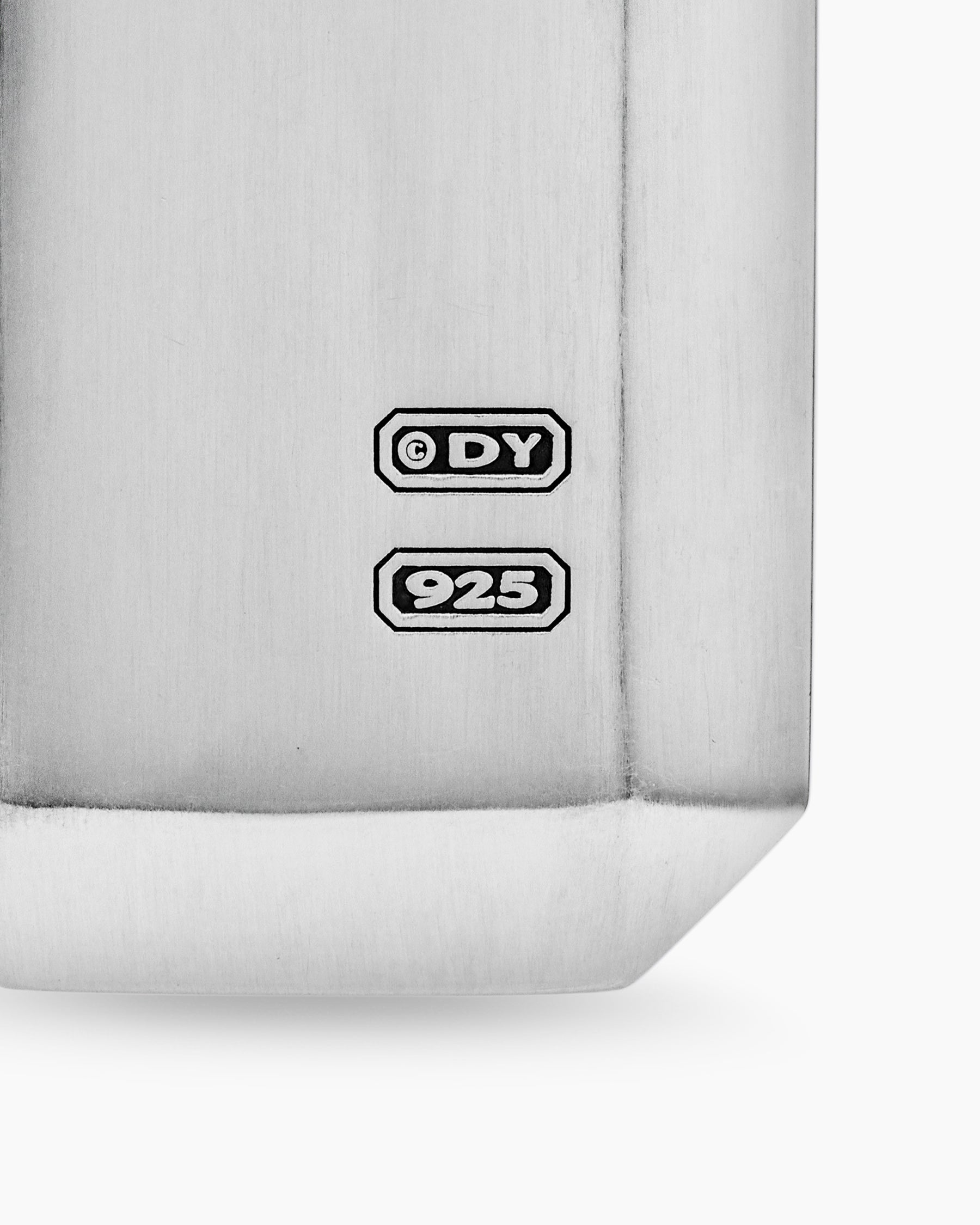 Octagonal Tag in Sterling Silver with Diamonds, 27mm - Image 6