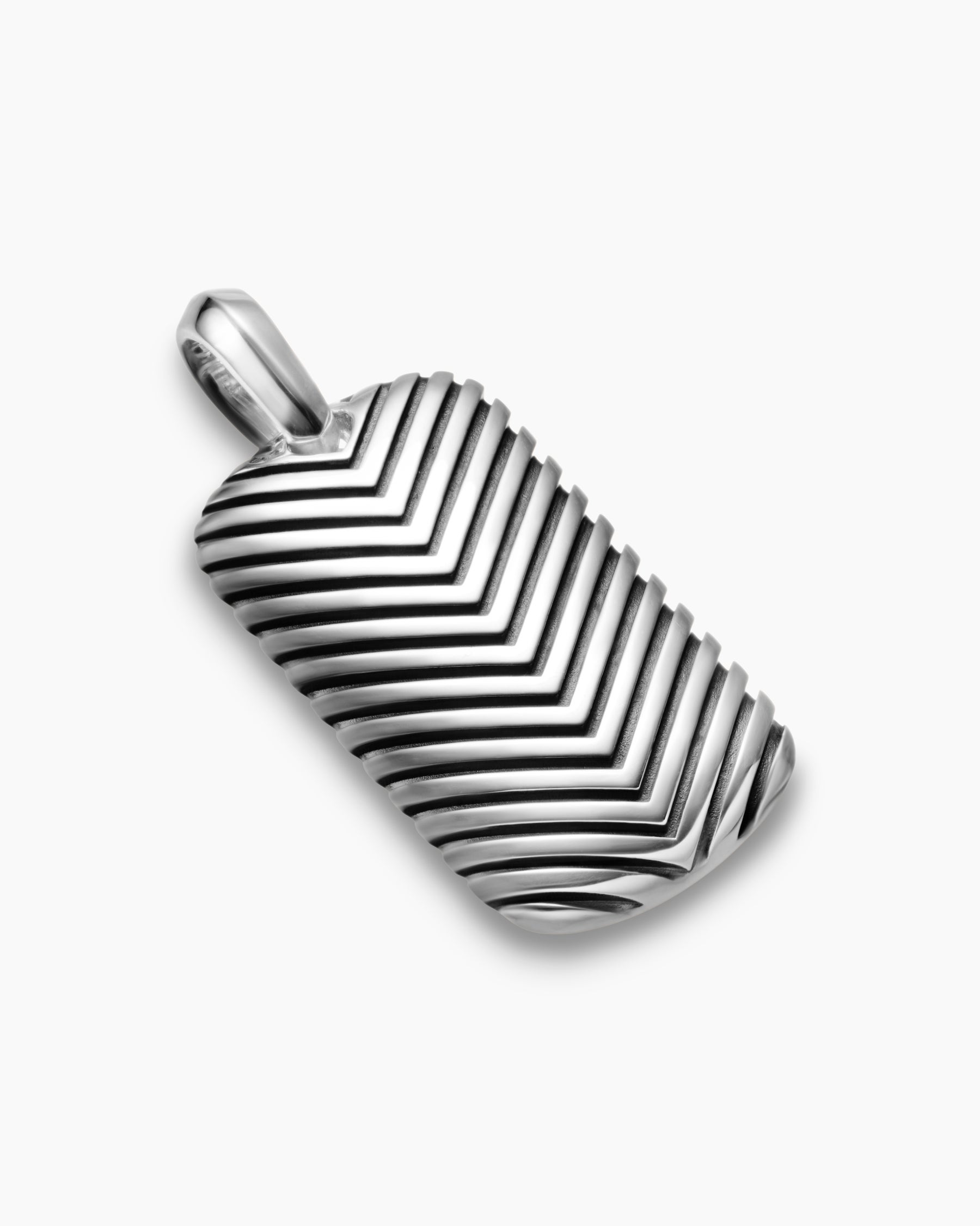 Chevron Tag in Sterling Silver, 34mm - Image 3