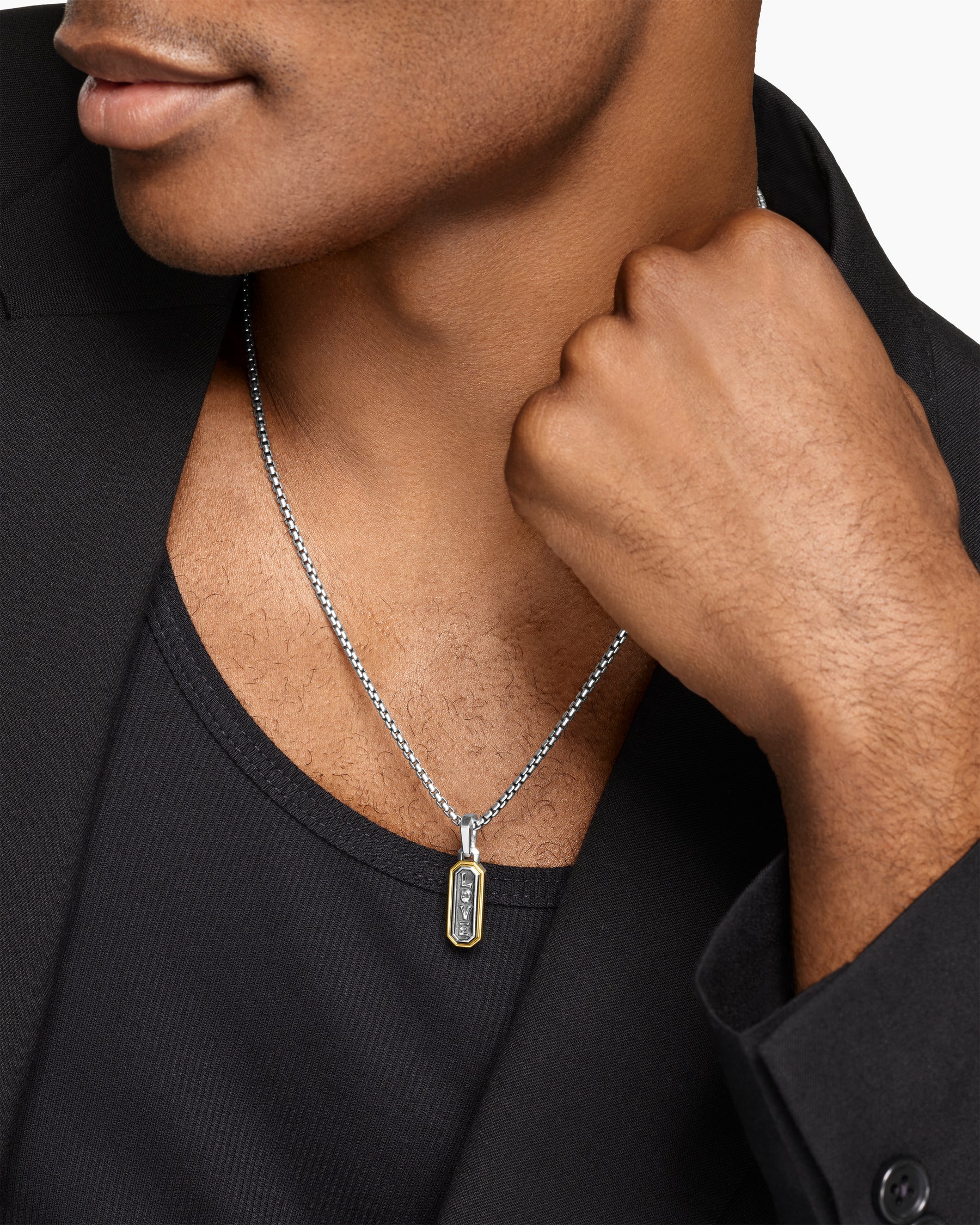 Alternative view of Love Amulet in Sterling Silver with 14K Yellow Gold, 22mm