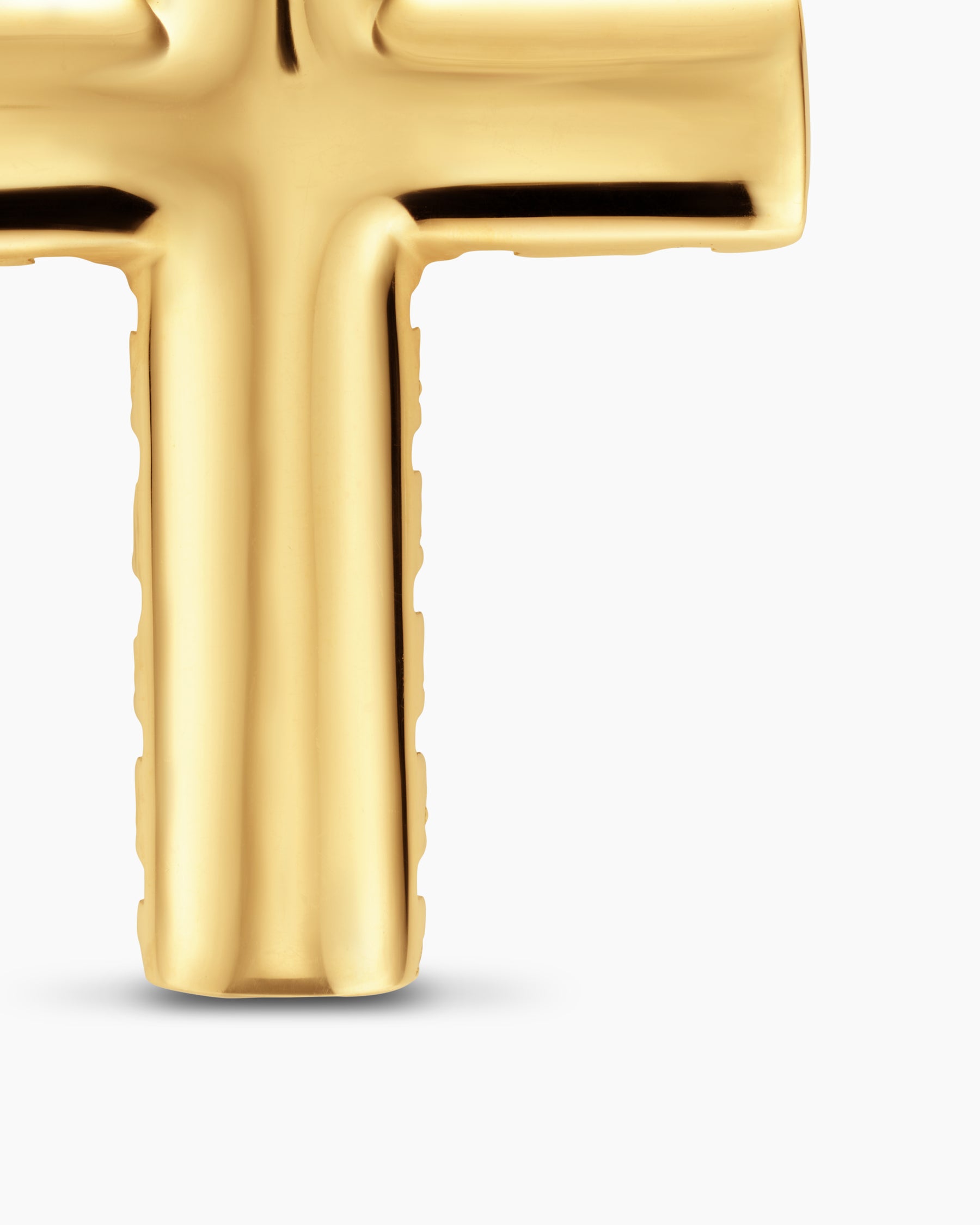 Chevron Cross Pendant in 18K Yellow Gold with Diamonds, 36mm - Image 6