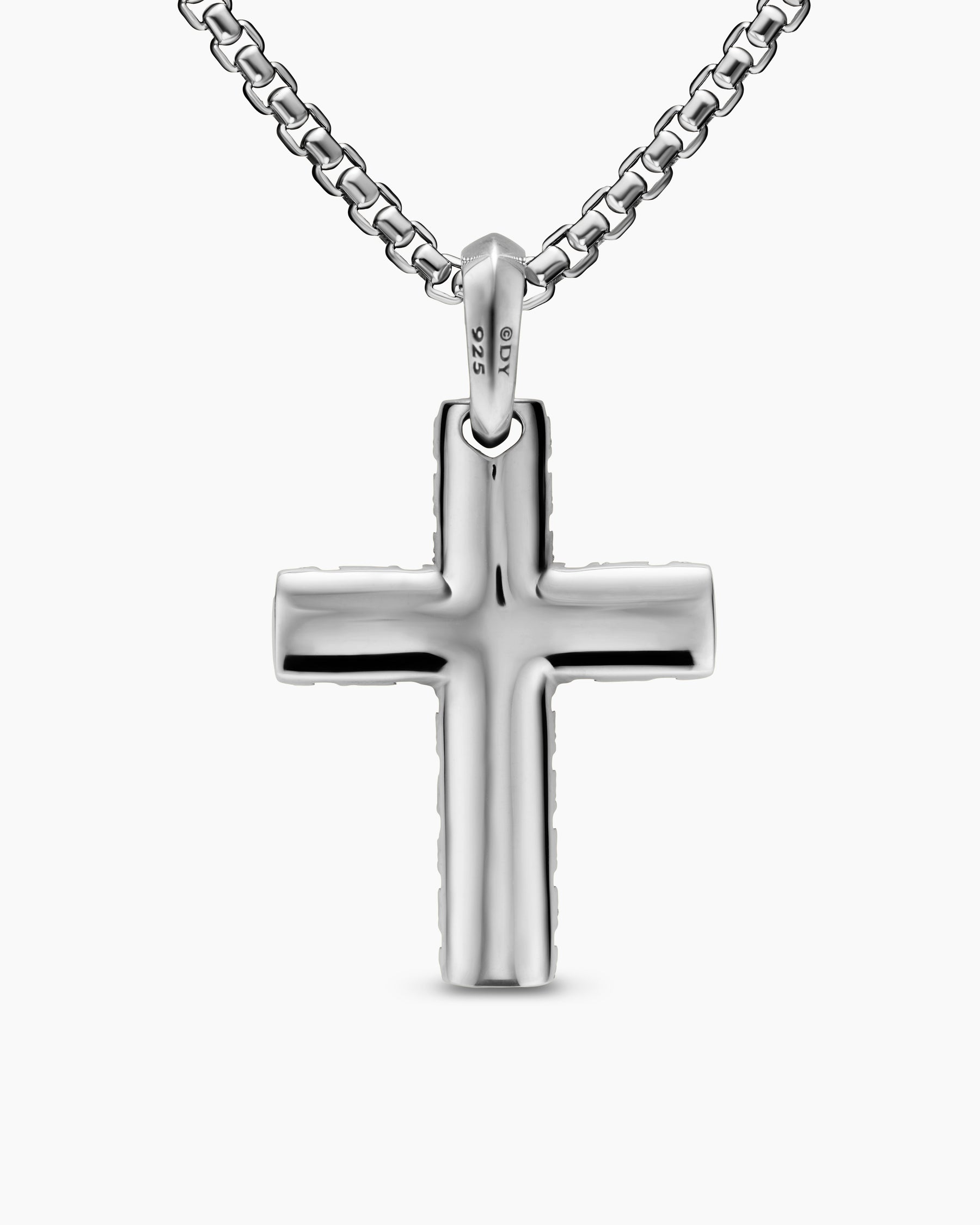 Chevron Cross Pendant in Sterling Silver, 36mm - Image 4