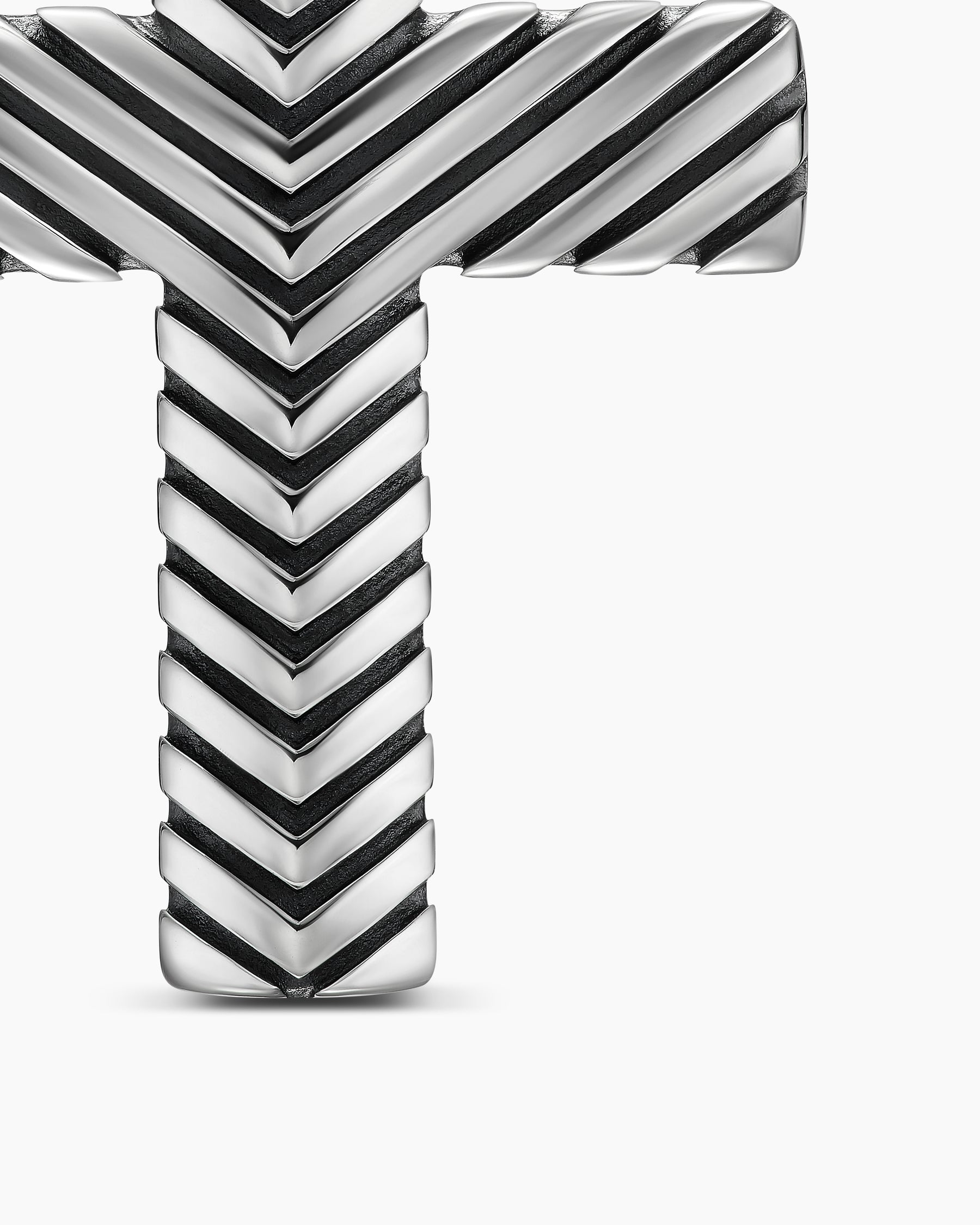 Chevron Cross Pendant in Sterling Silver, 36mm - Image 5