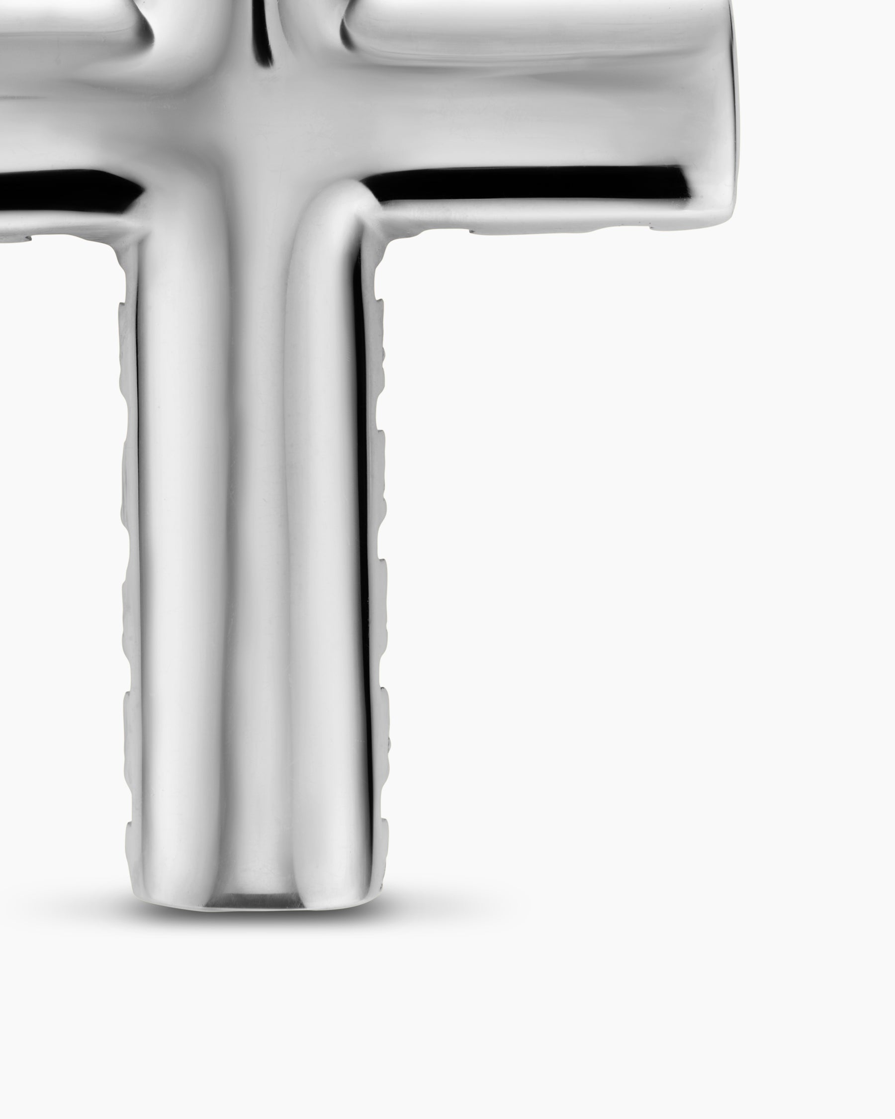 Chevron Cross Pendant in Sterling Silver, 36mm - Image 6