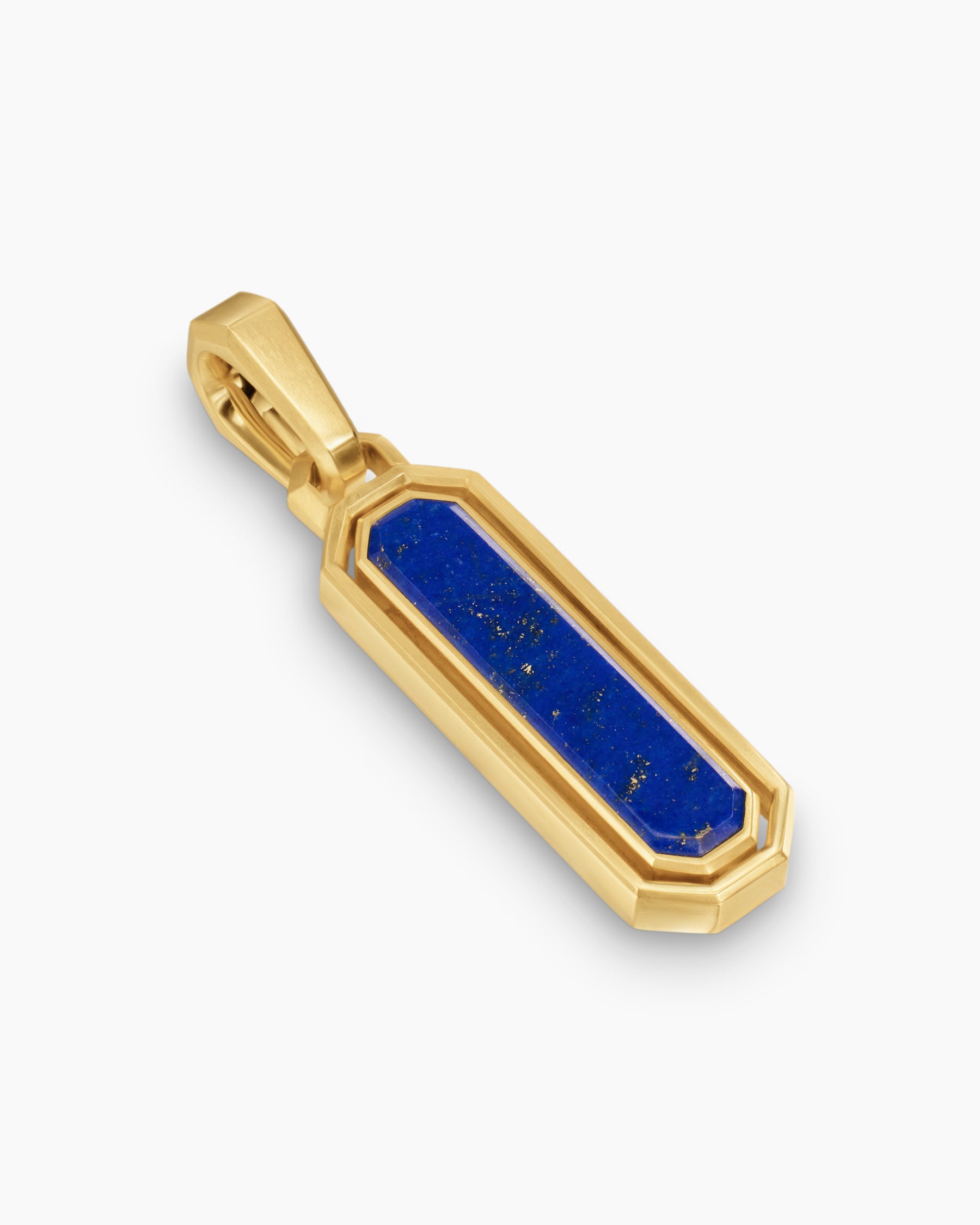 Streamline Inlay Amulet in 18K Yellow Gold with Black Onyx and Lapis, 30.7mm - Image 3
