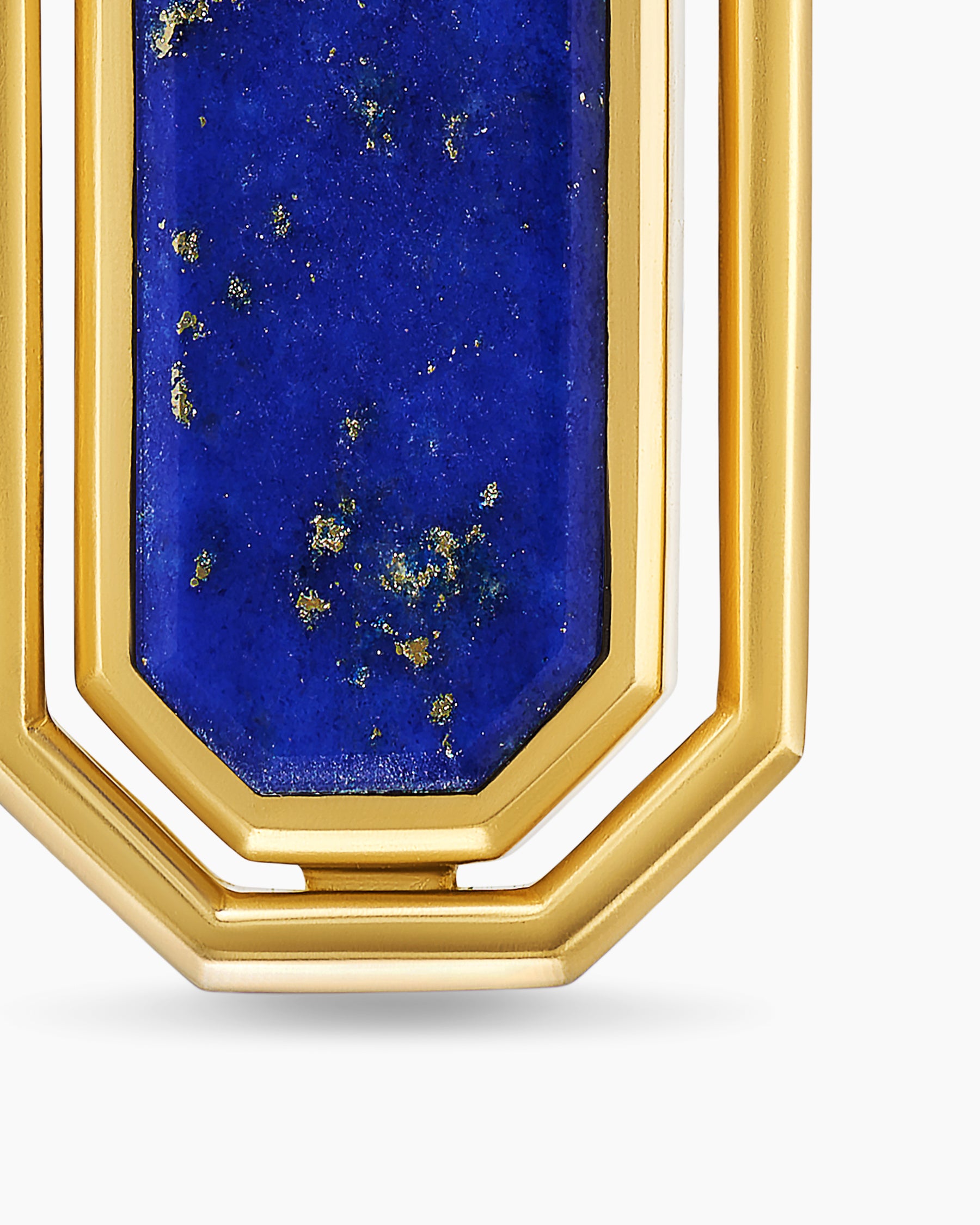 Streamline Inlay Amulet in 18K Yellow Gold with Black Onyx and Lapis, 30.7mm - Image 5
