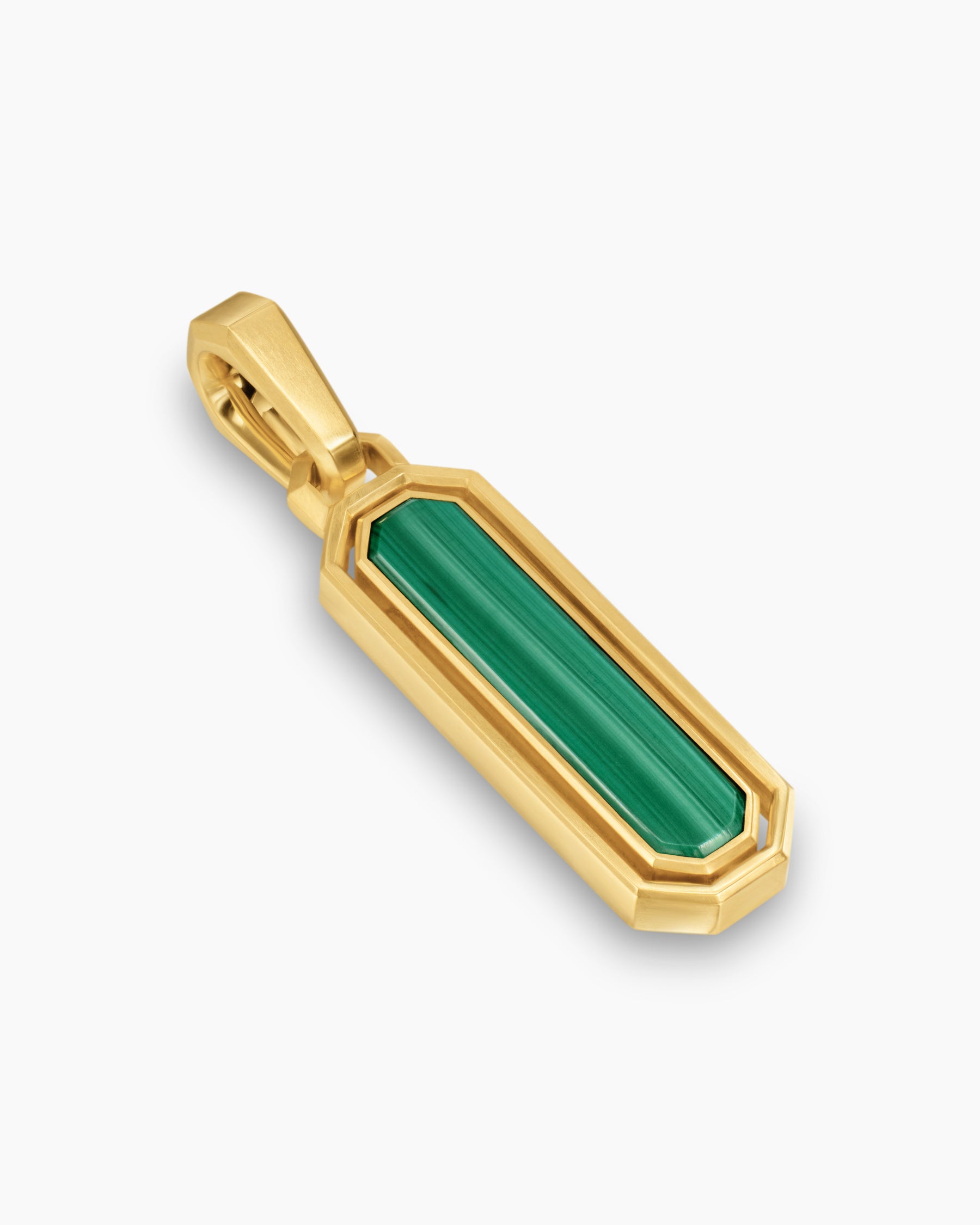 Streamline Inlay Amulet in 18K Yellow Gold with Black Onyx and Malachite, 30.7mm - Image 3