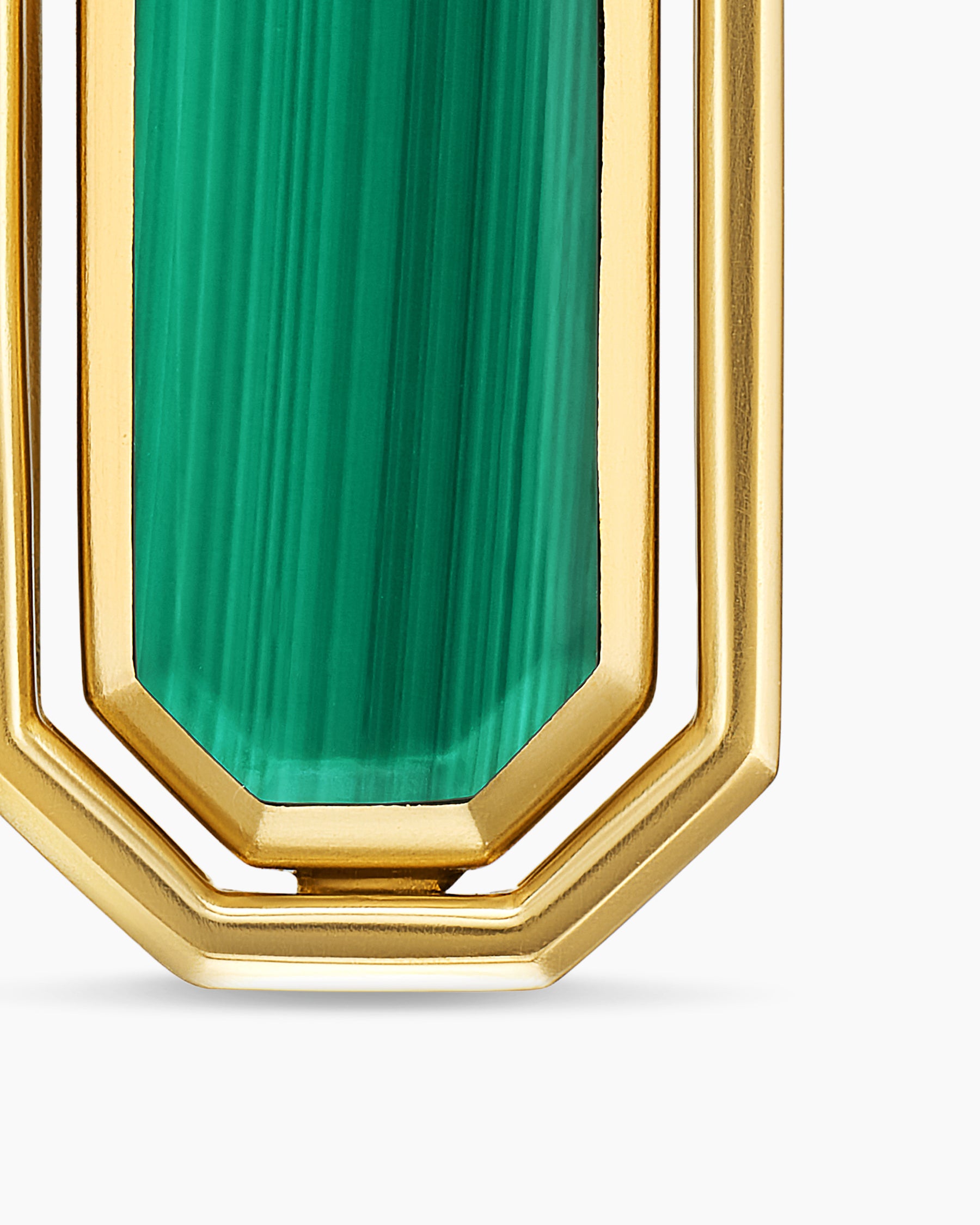Streamline Inlay Amulet in 18K Yellow Gold with Black Onyx and Malachite, 30.7mm - Image 5