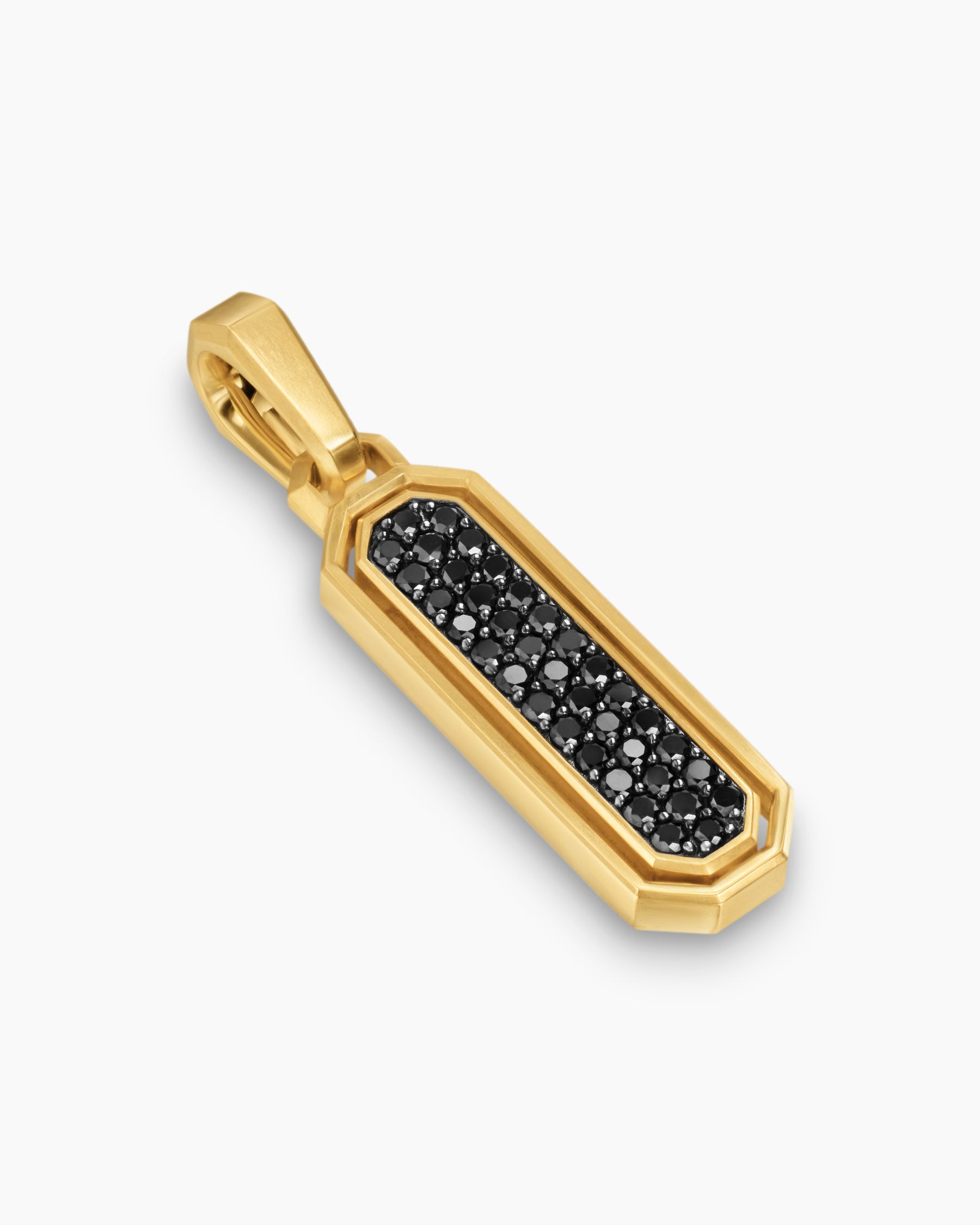 Streamline Inlay Amulet in 18K Yellow Gold with Black Onyx and Black Diamonds, 30.7mm - Image 3