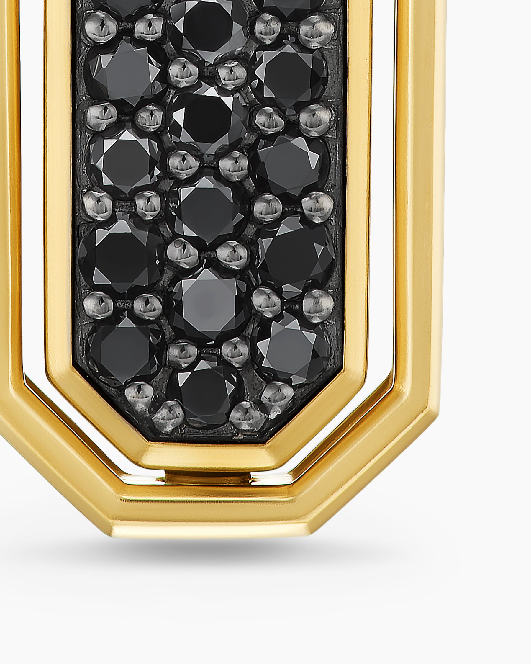 Streamline Inlay Amulet in 18K Yellow Gold with Black Onyx and Black Diamonds, 30.7mm - Image 5