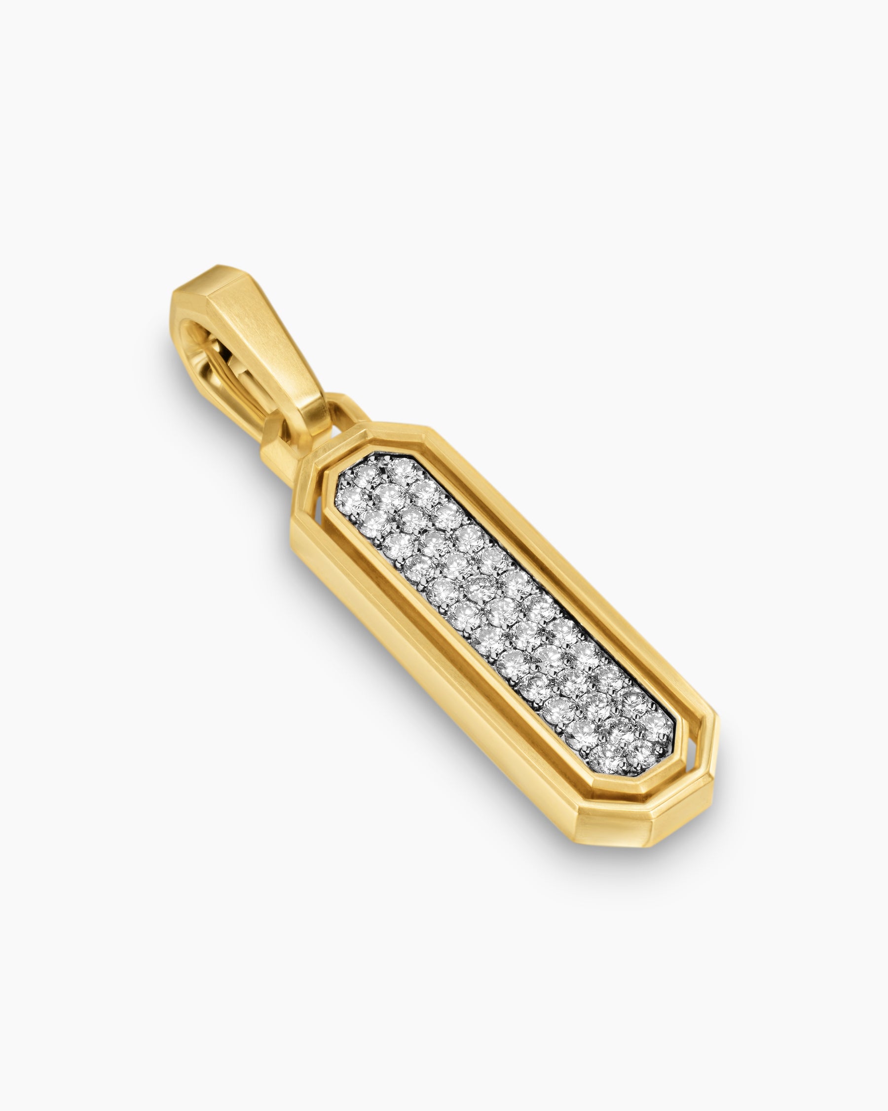 Streamline Inlay Amulet in 18K Yellow Gold with Black Onyx and Diamonds, 30.7mm - Image 3