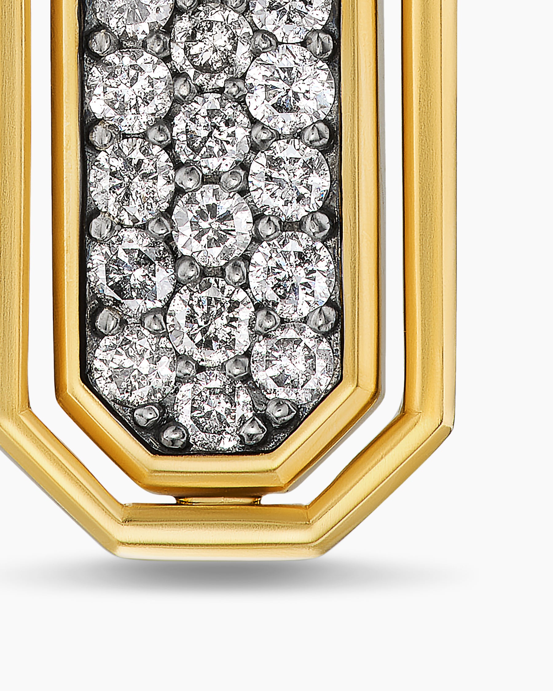 Streamline Inlay Amulet in 18K Yellow Gold with Meteorite and Grey Diamonds, 30.7mm - Image 5