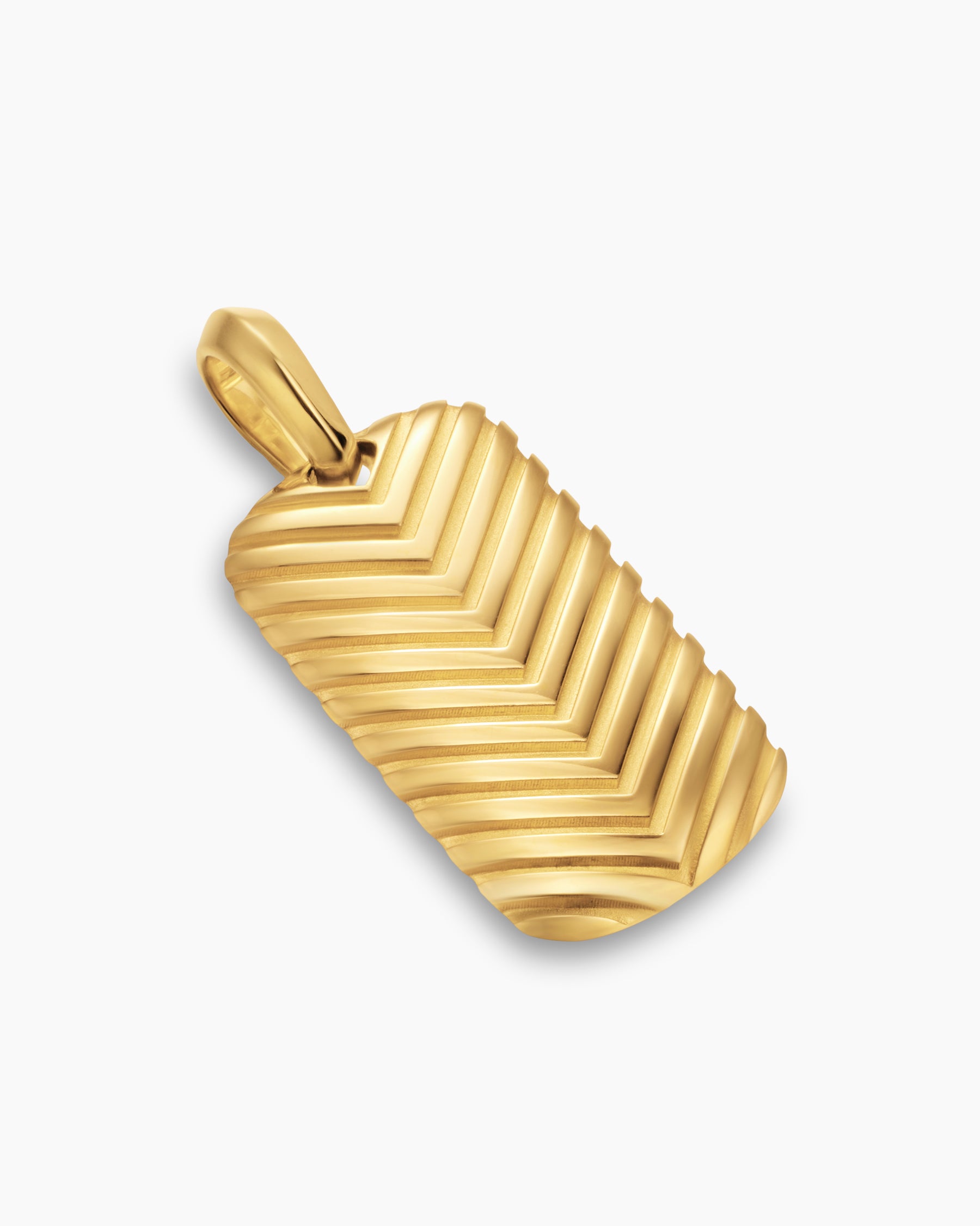 Chevron Tag in 18K Yellow Gold, 27mm - Image 3