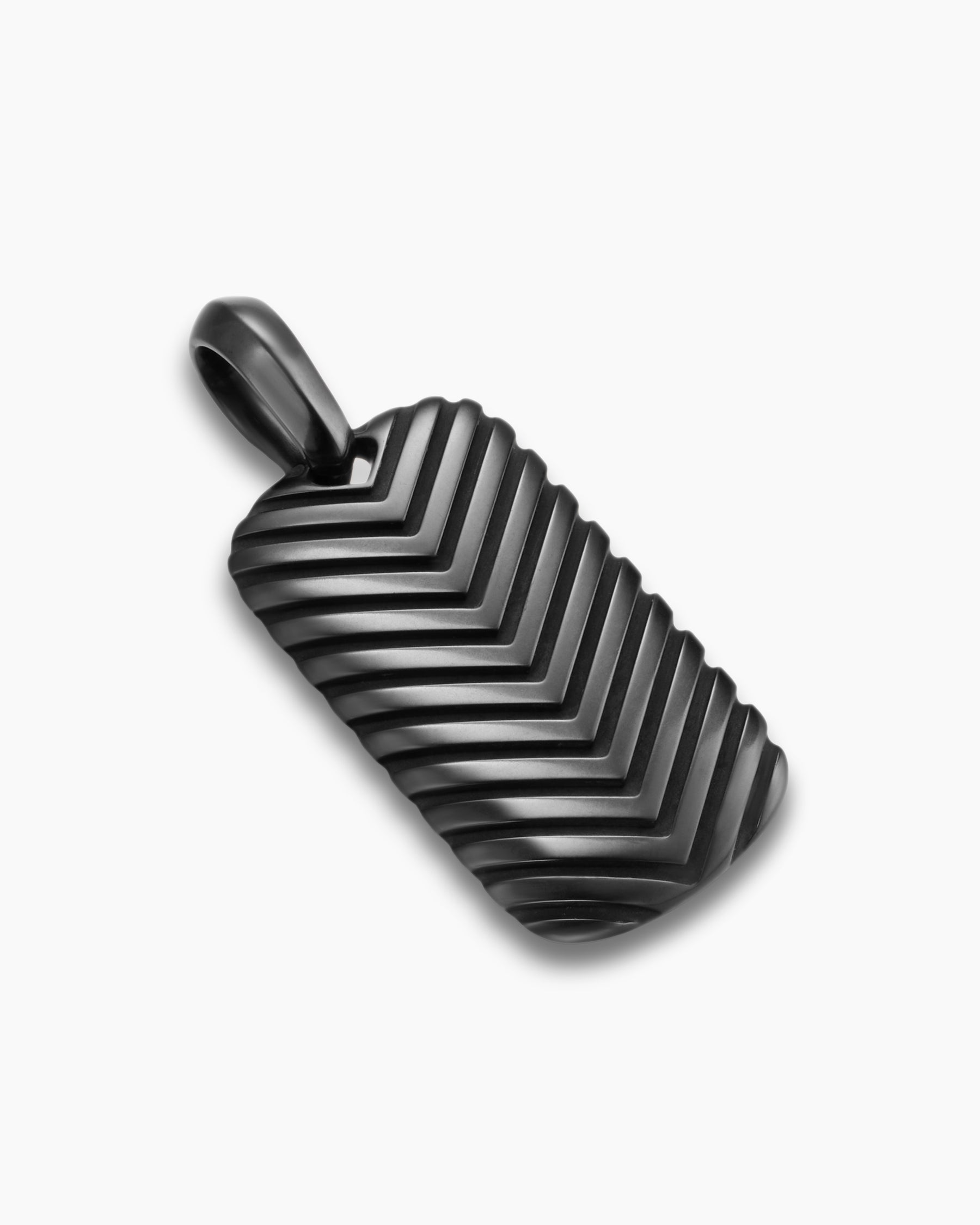 Chevron Tag in Black Titanium, 27mm - Image 3
