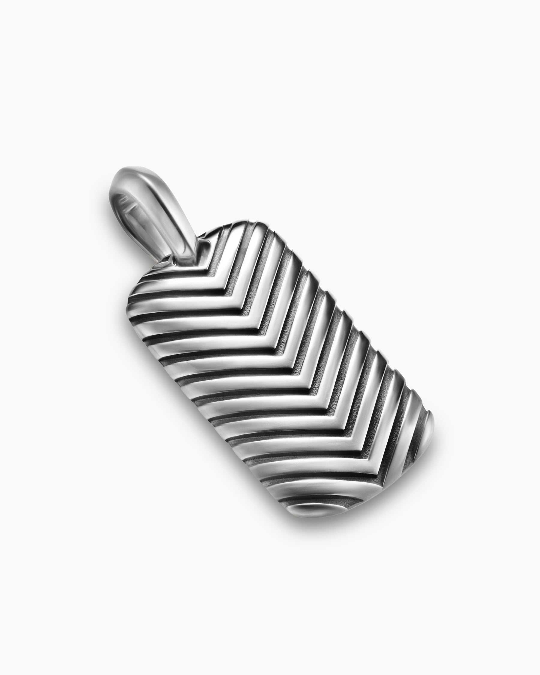 Chevron Tag in Sterling Silver, 27mm - Image 3