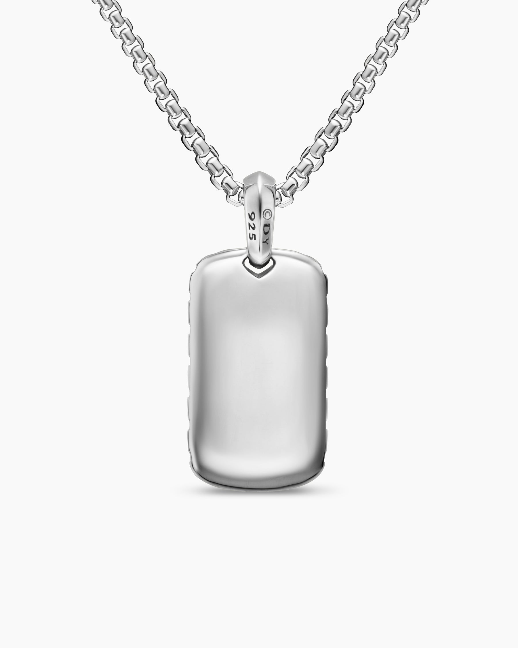 Chevron Tag in Sterling Silver with Black Diamonds, 27mm - Image 4