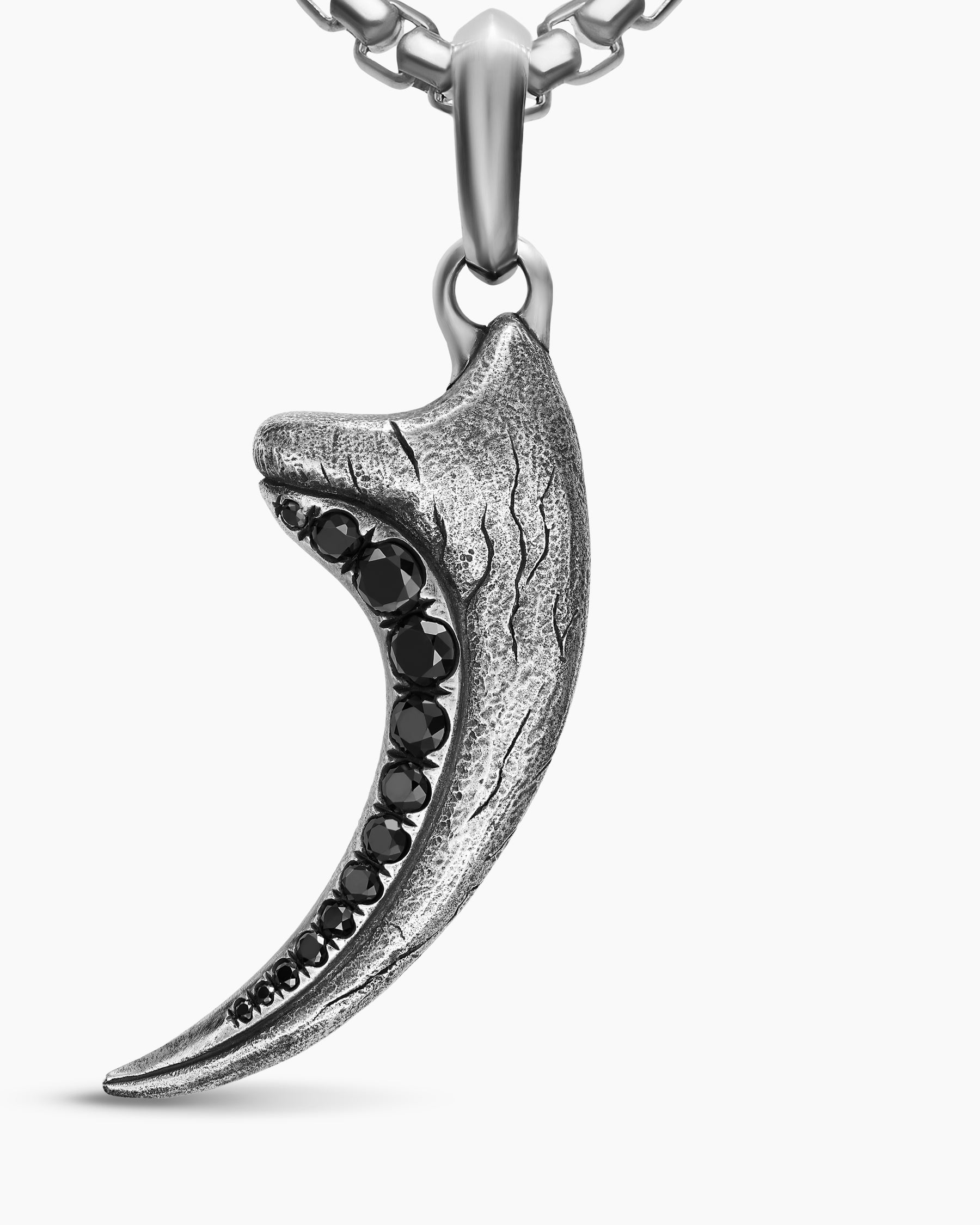 Raptor Claw Amulet in Sterling Silver with Black Diamonds, 36.2mm - Image 5