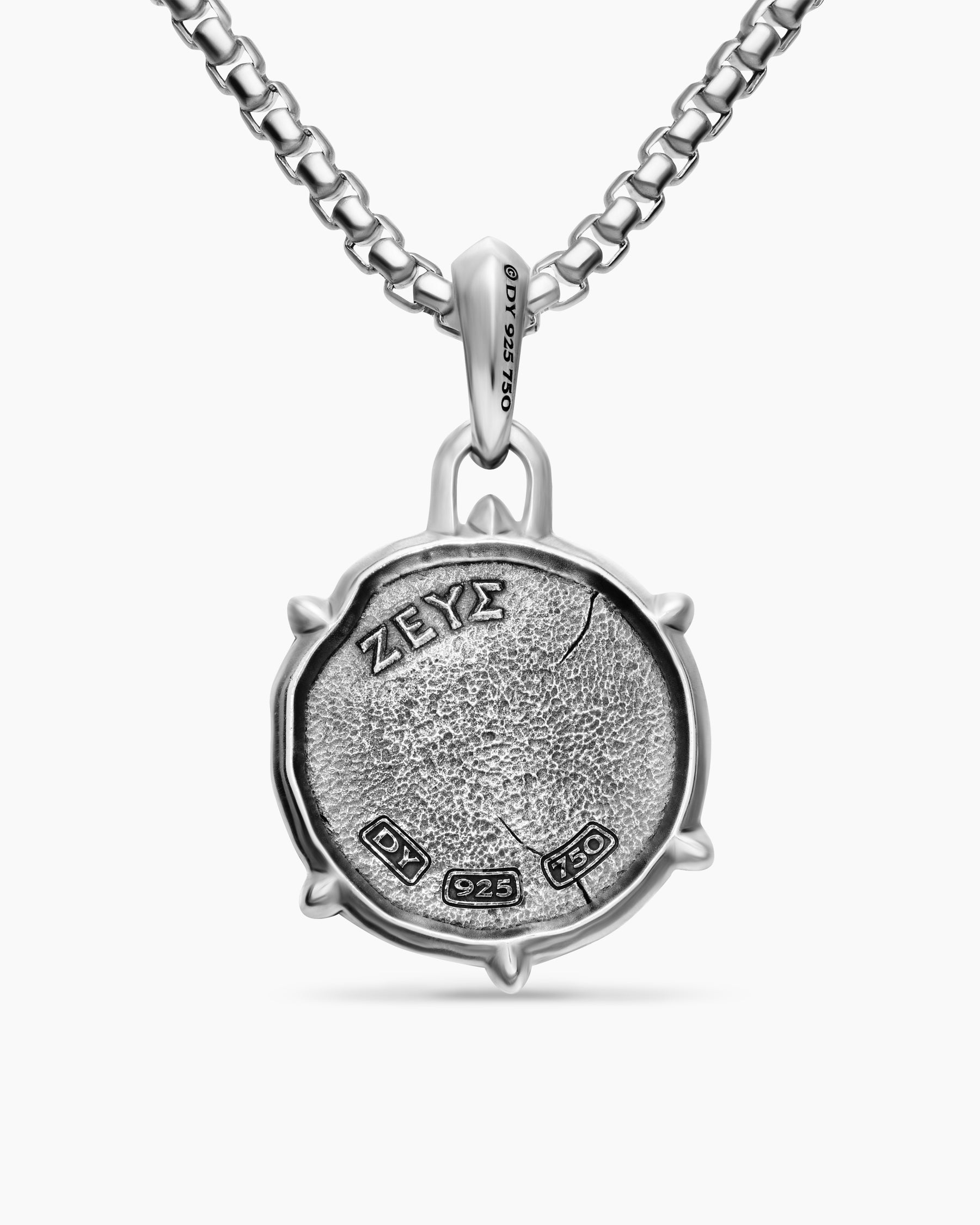 Zeus Amulet in Sterling Silver with 18K Yellow Gold, 26.4mm - Image 3