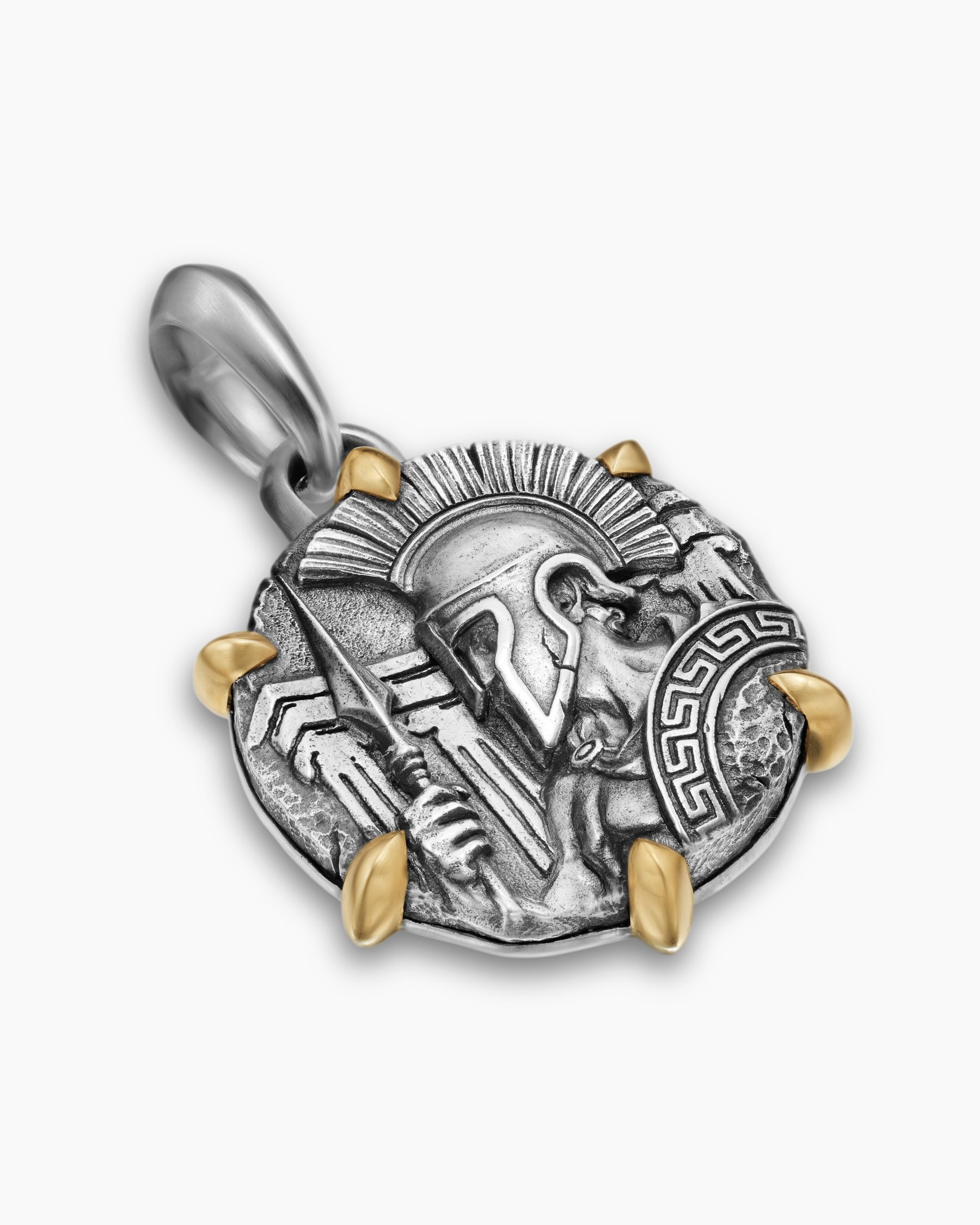 Alternative view of Ares Amulet in Sterling Silver with 18K Yellow Gold, 26.4mm