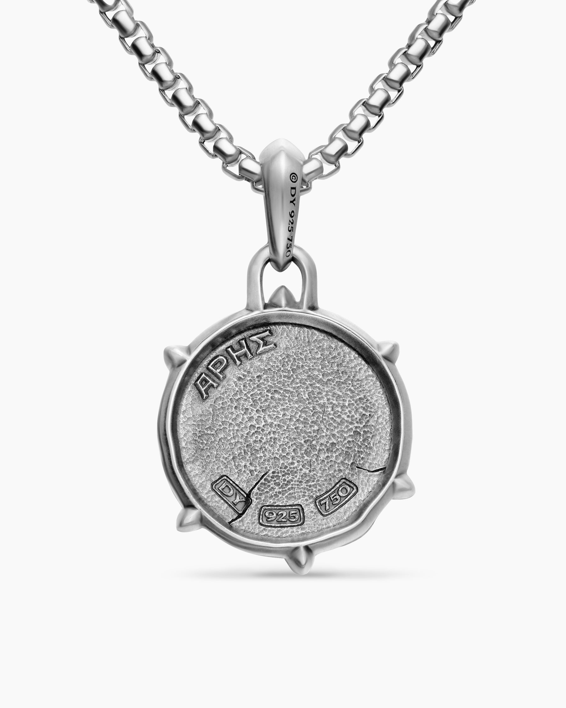 Ares Amulet in Sterling Silver with 18K Yellow Gold, 26.4mm - Image 3