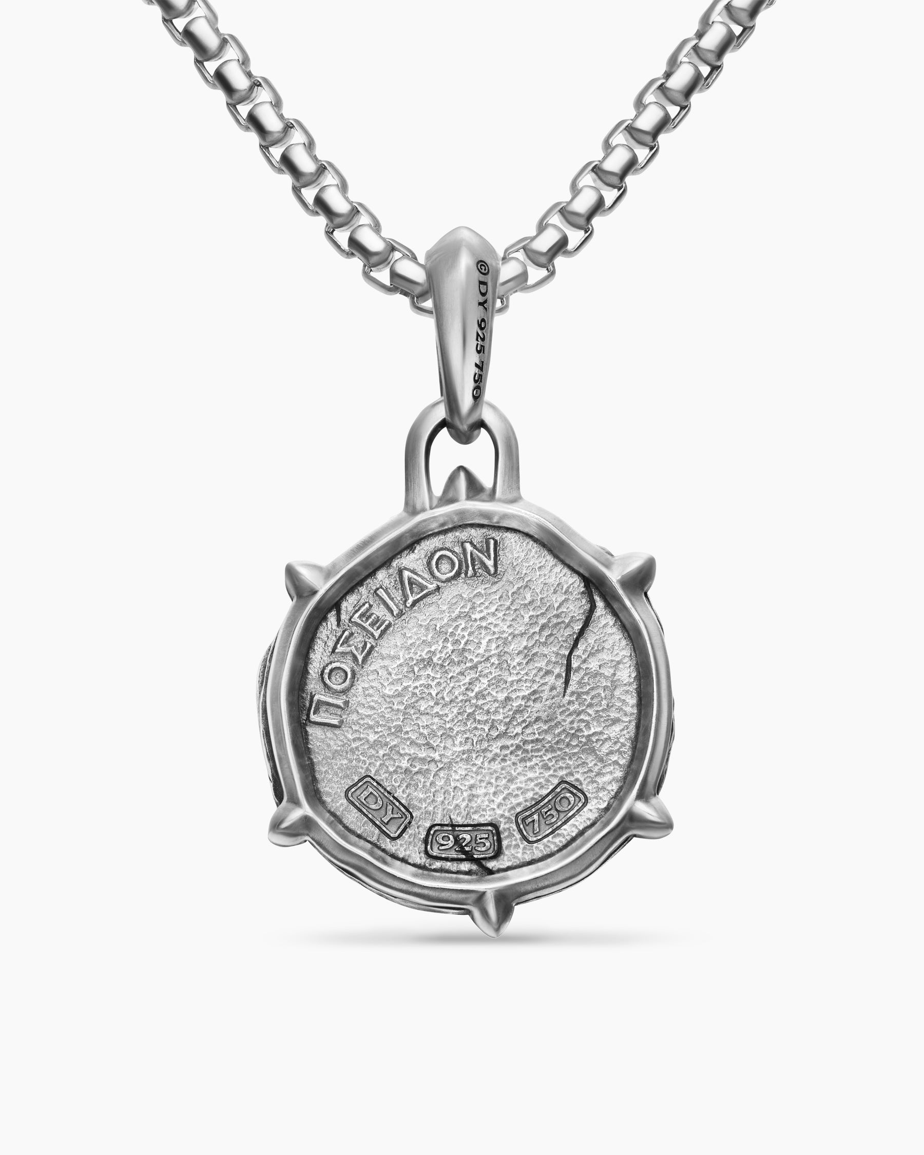 Poseidon Amulet in Sterling Silver with 18K Yellow Gold, 26.4mm - Image 3