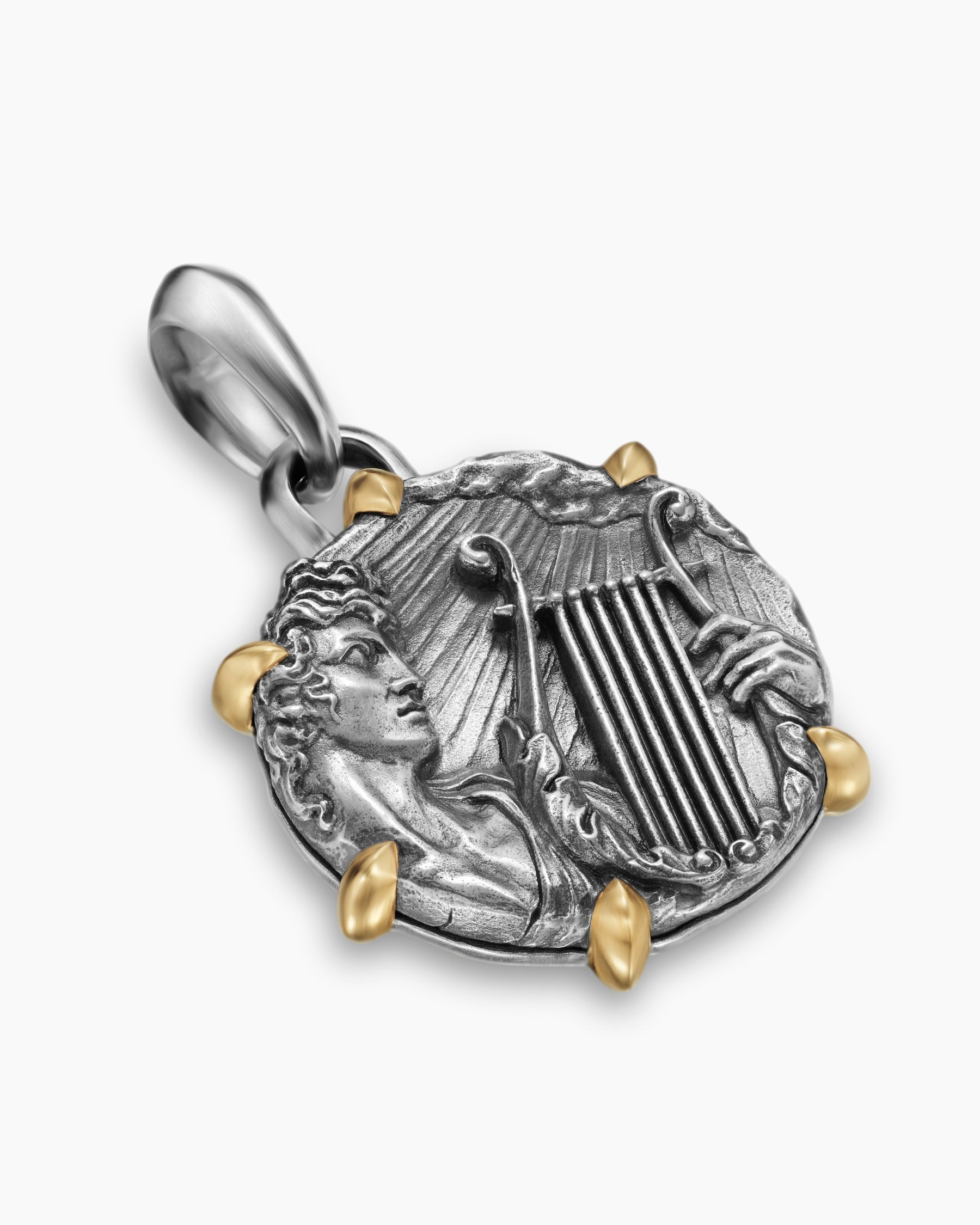 Alternative view of Apollo Amulet in Sterling Silver with 18K Yellow Gold, 26.4mm