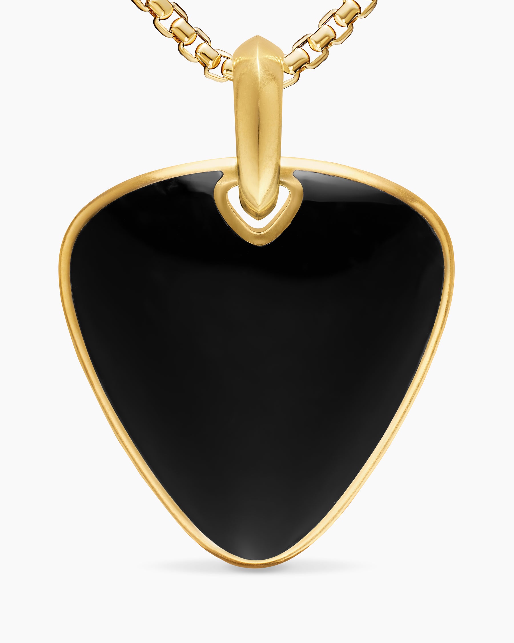 Streamline Pick Amulet in 18K Yellow Gold with Black Onyx, 31mm - Image 4