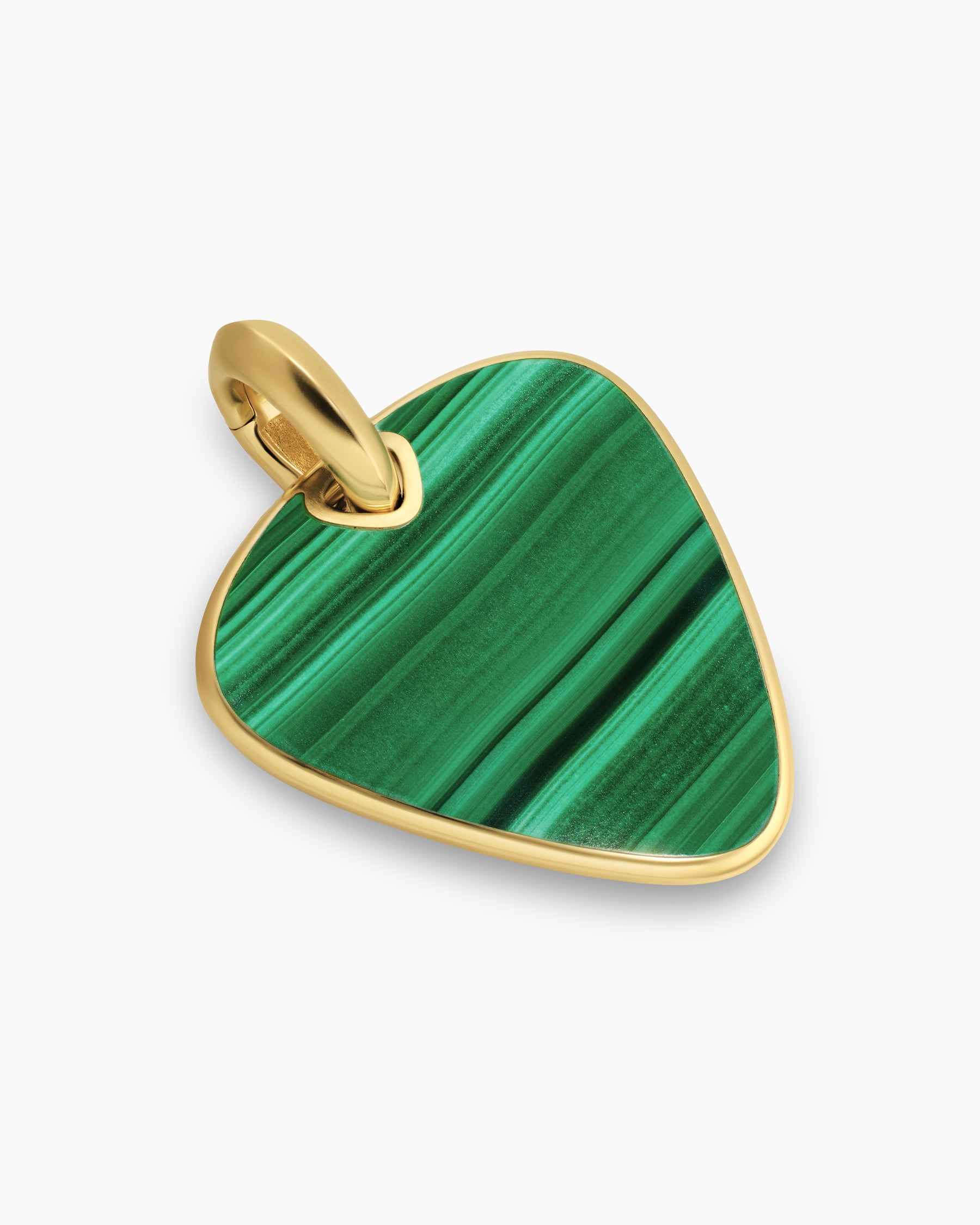 Alternative view of Streamline Pick Amulet in 18K Yellow Gold with Malachite, 31mm