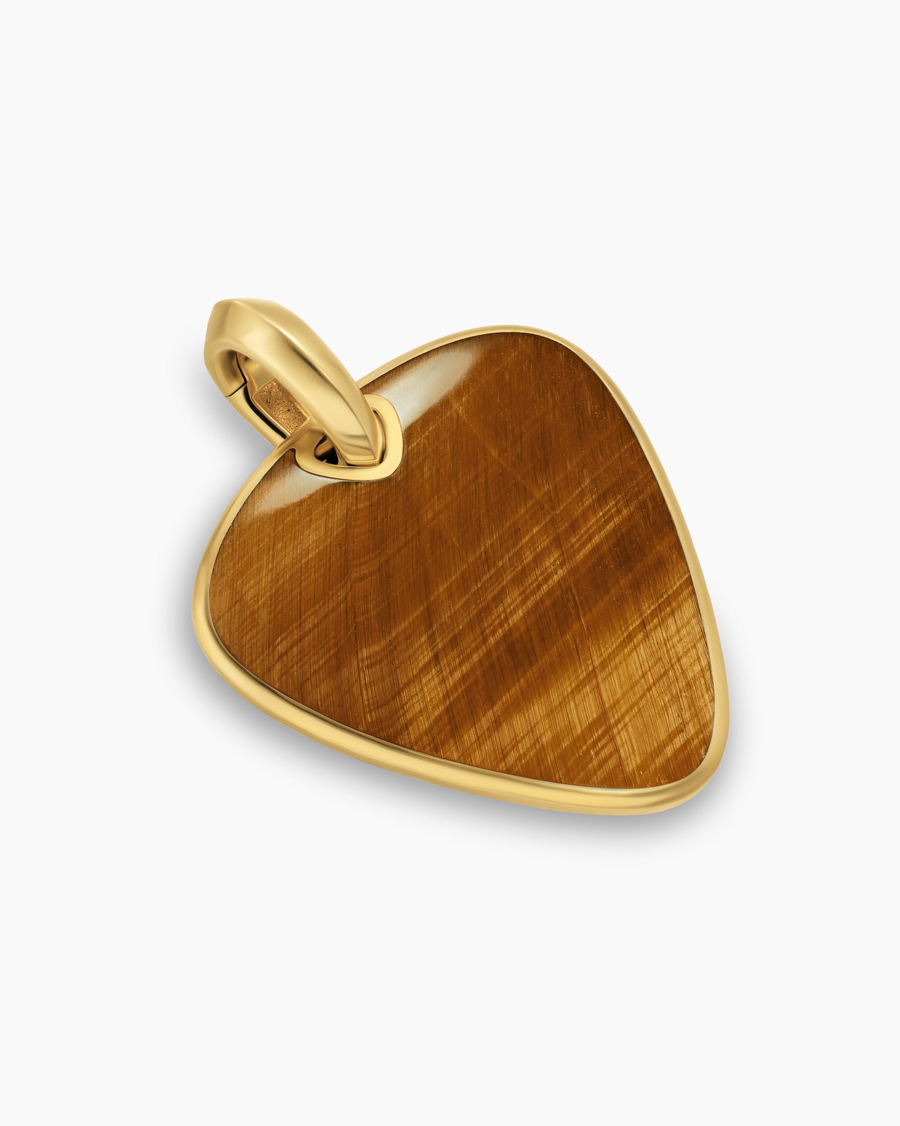 Alternative view of Streamline Pick Amulet in 18K Yellow Gold with Tiger's Eye, 31mm