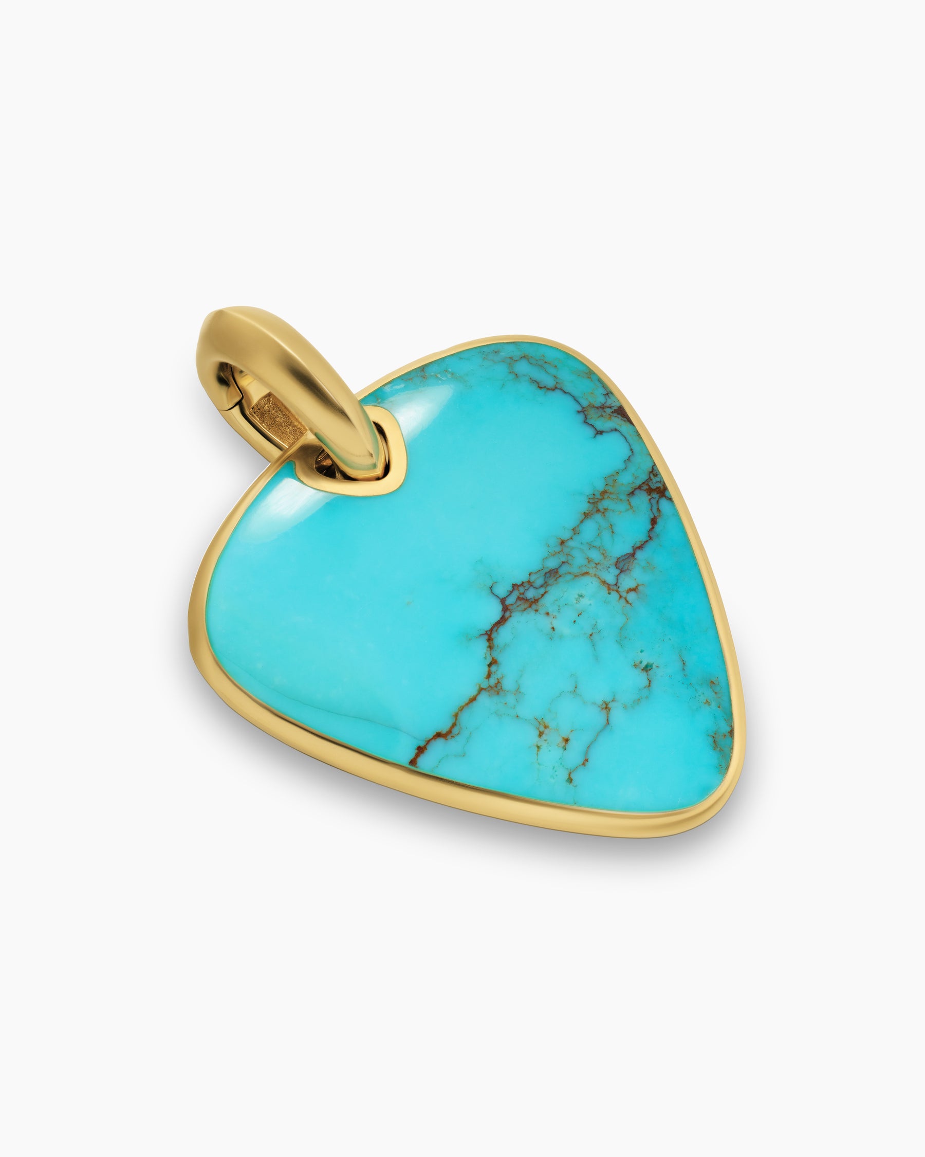 Alternative view of Streamline Pick Amulet in 18K Yellow Gold with Turquoise, 31mm
