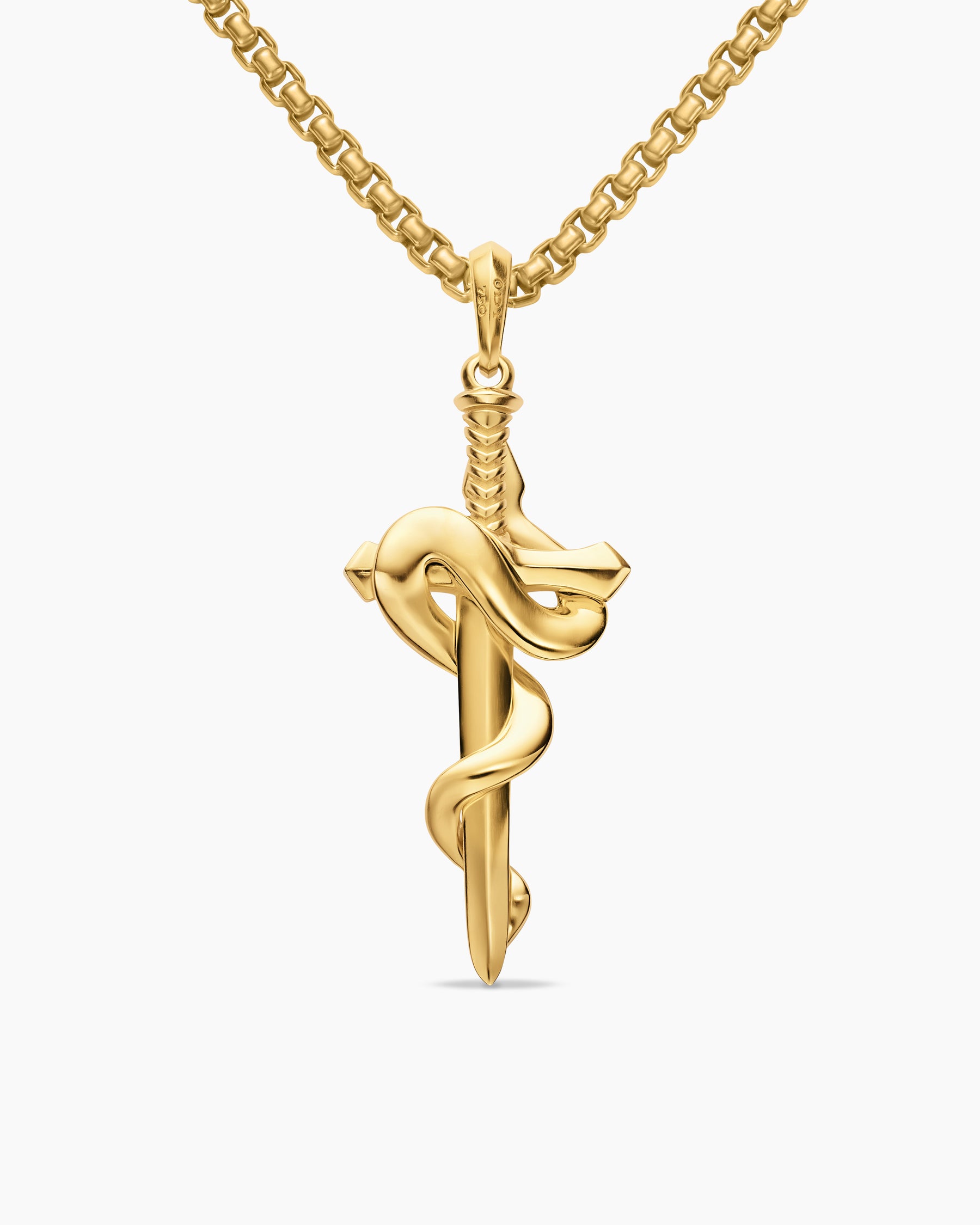 Ouroboros Snake Amulet in 18K Yellow Gold with Diamonds, 48mm - Image 4