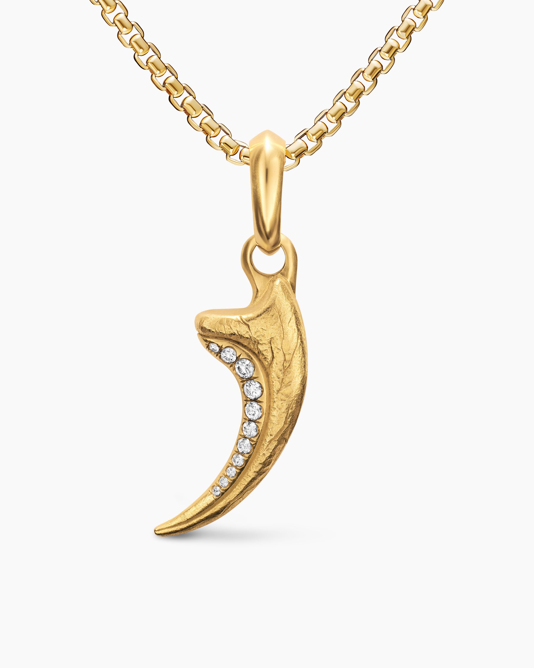 Raptor Claw Amulet in 18K Yellow Gold with Diamonds, 27.3mm