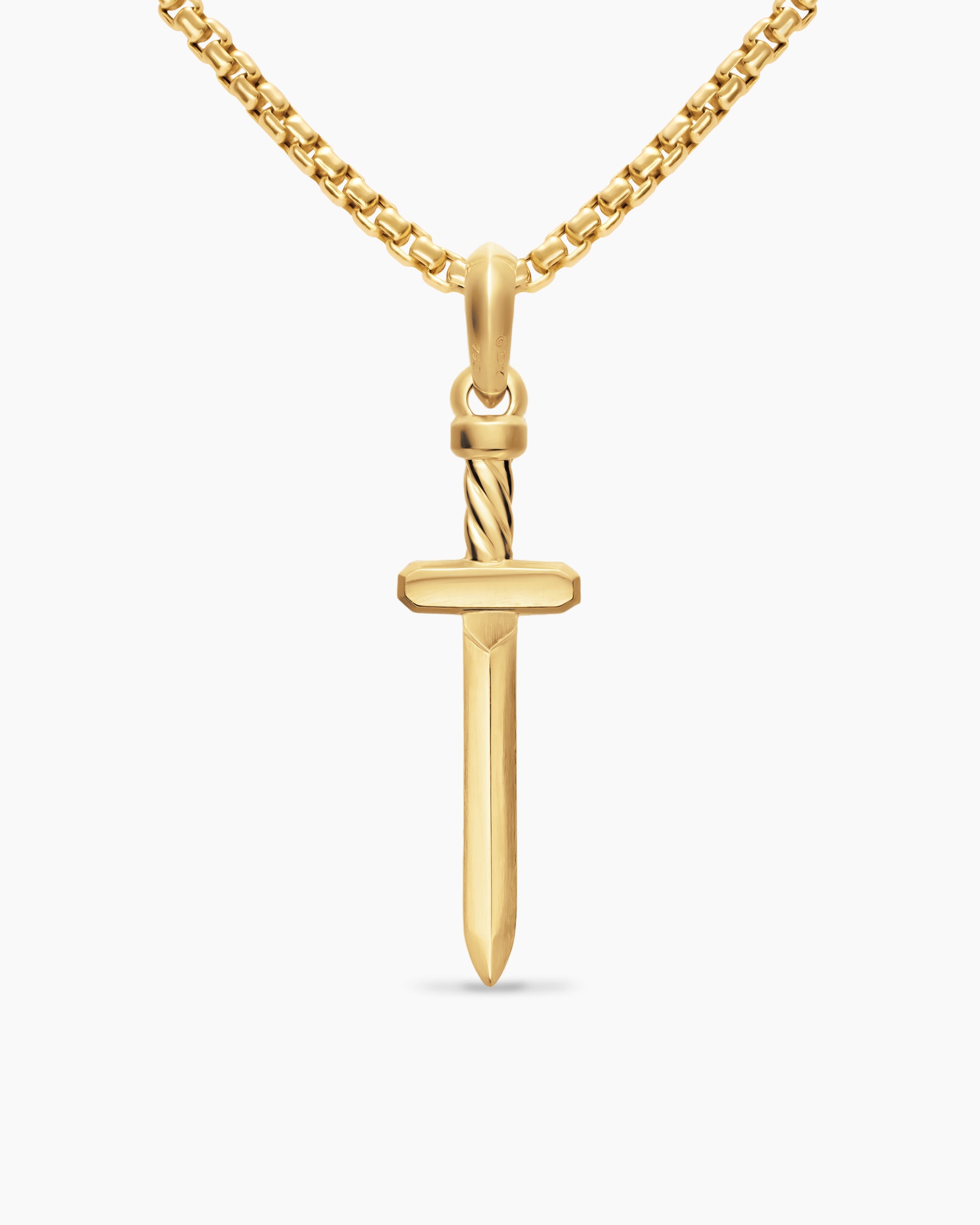 Pavé Sword Amulet in 18K Yellow Gold with Diamonds, 41.3mm - Image 3